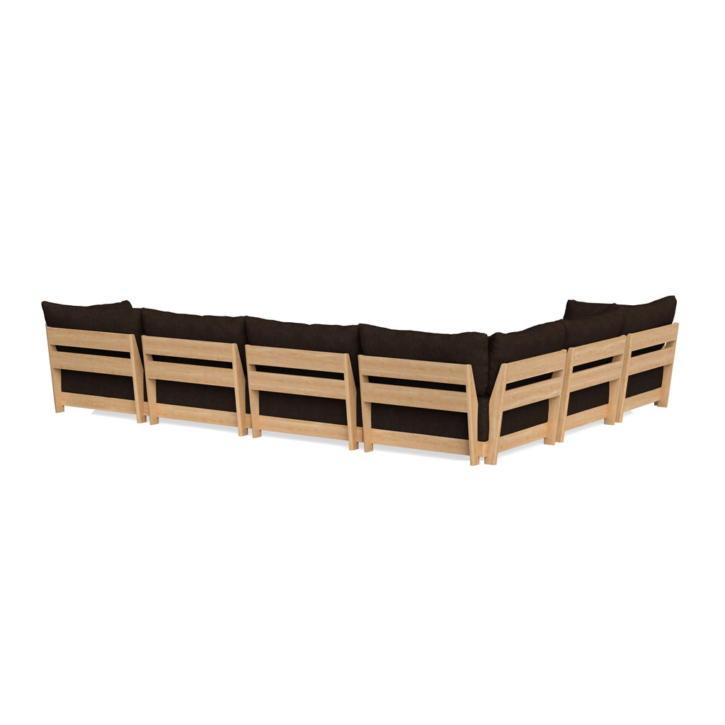 Slipcover Only - Modular Bondi 6-Seater Corner Sectional + Bench Ottoman in Espresso