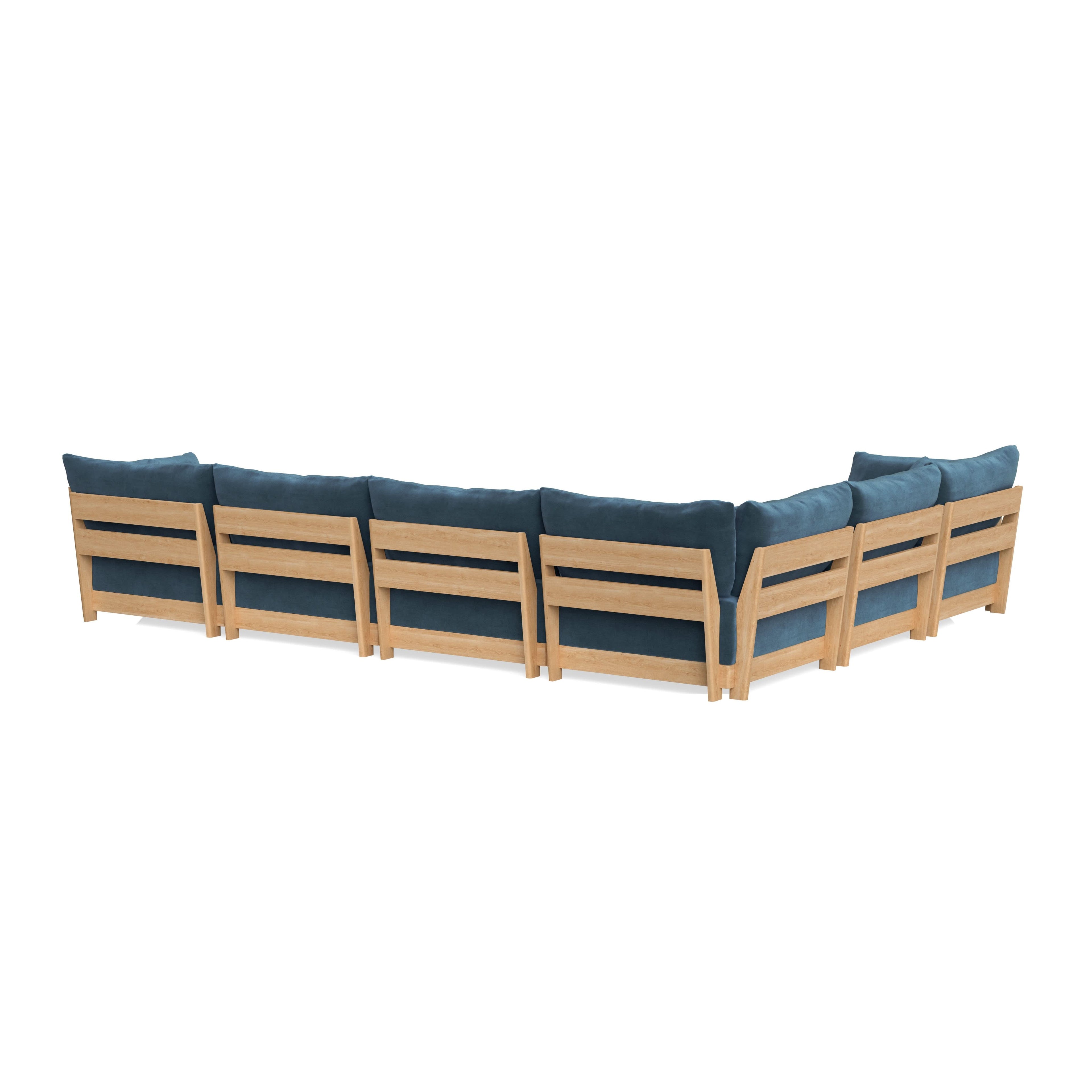 Slipcover Only - Modular Bondi 6-Seater Corner Sectional + Bench Ottoman in Oxford Blue