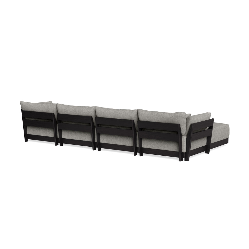 Modular Bondi Black 4-Seater U-Sectional in Fog | Memory Foam Blend