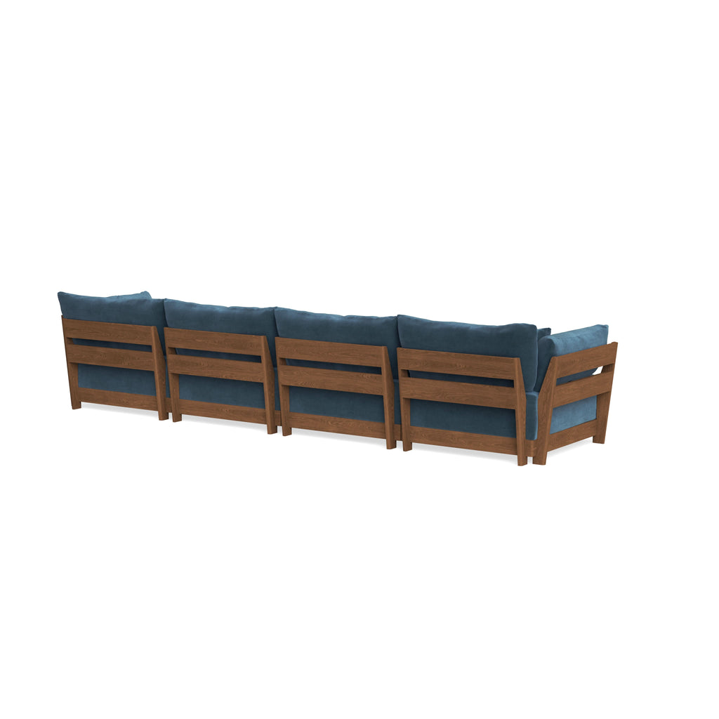 Modular Bondi Espresso 4-Seater Sofa in Oxford Blue | Classic Blend