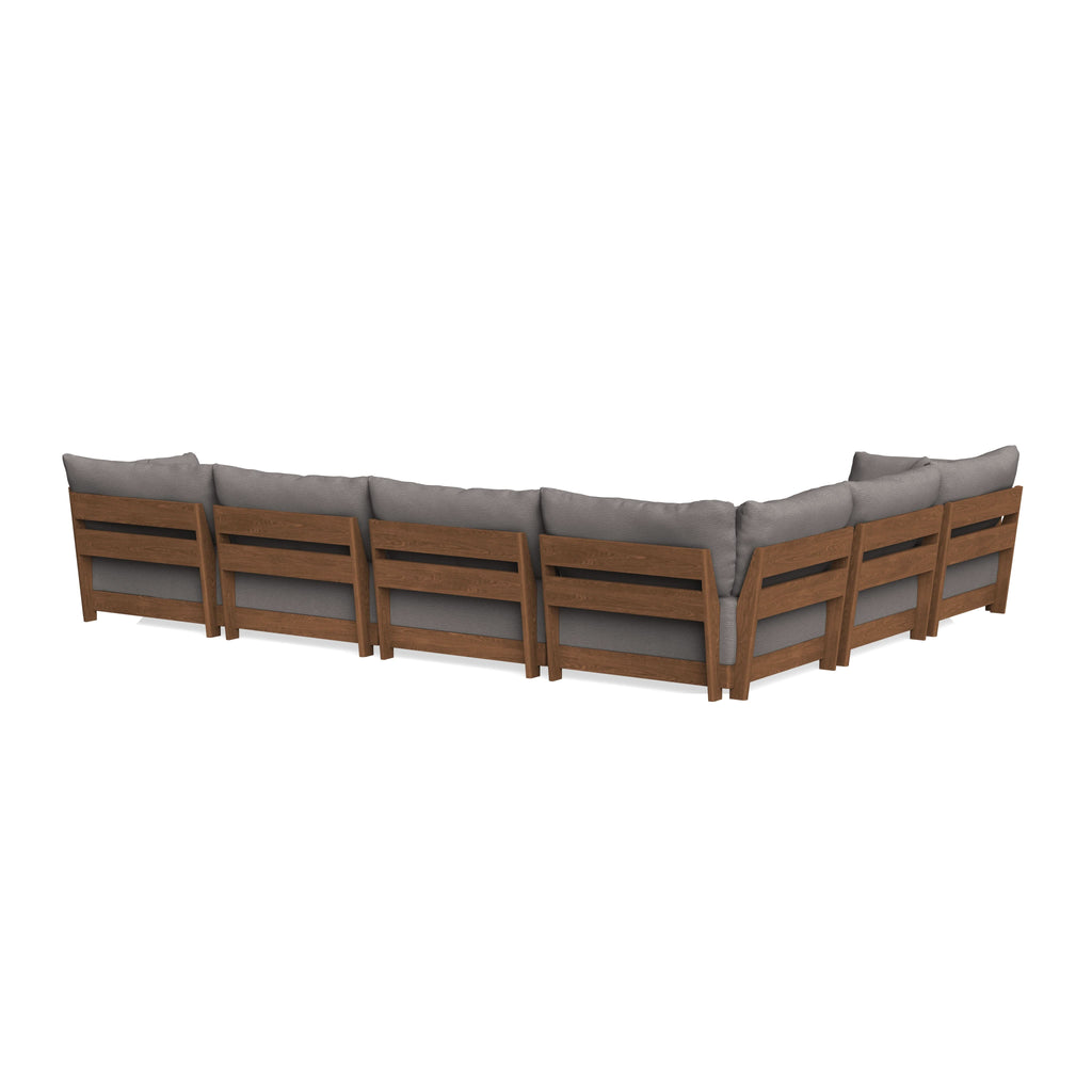 Modular Bondi Espresso 6-Seater Corner Sectional in Cement | Memory Foam Blend