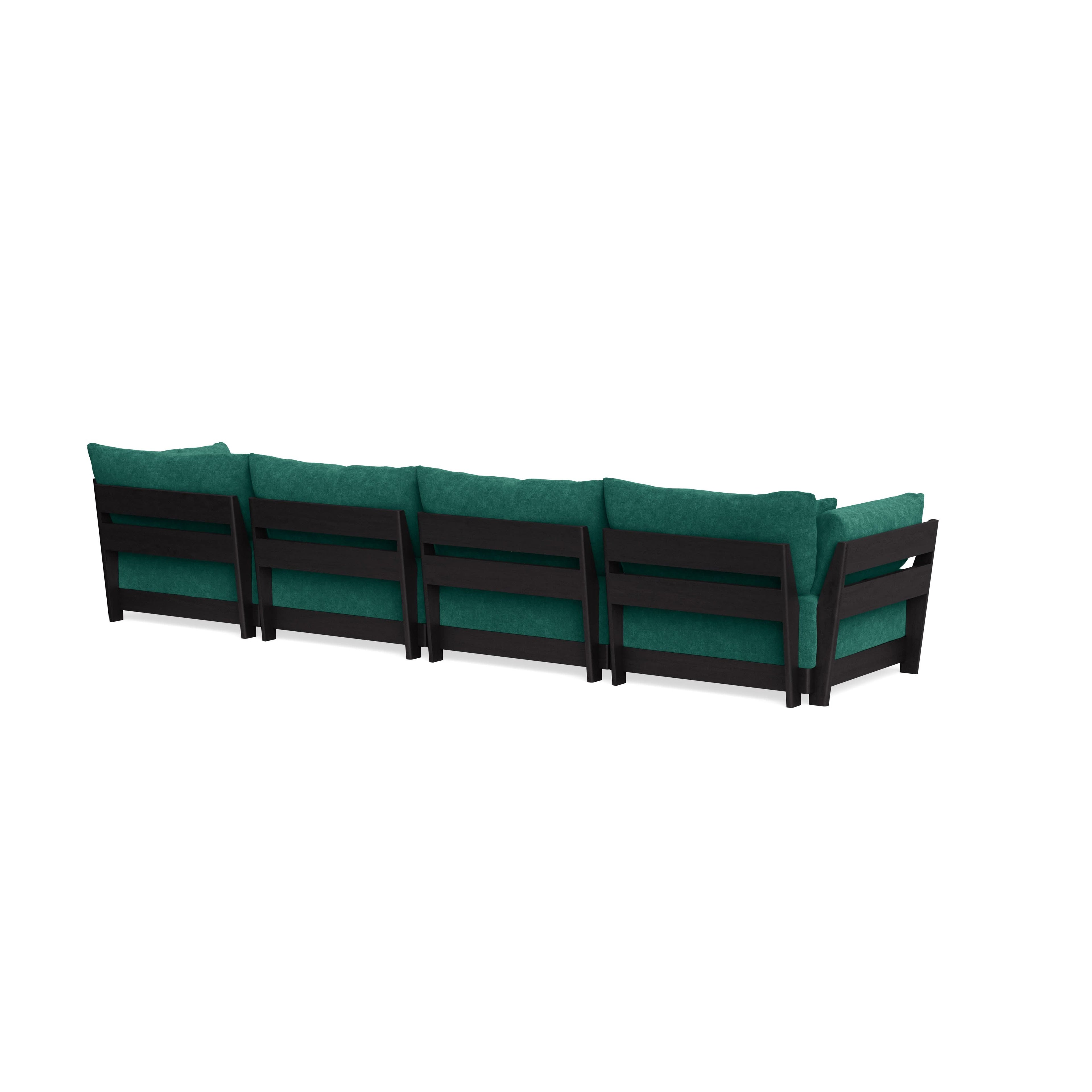 Modular Bondi Black 4-Seater Sofa in Jade Green | Classic Blend