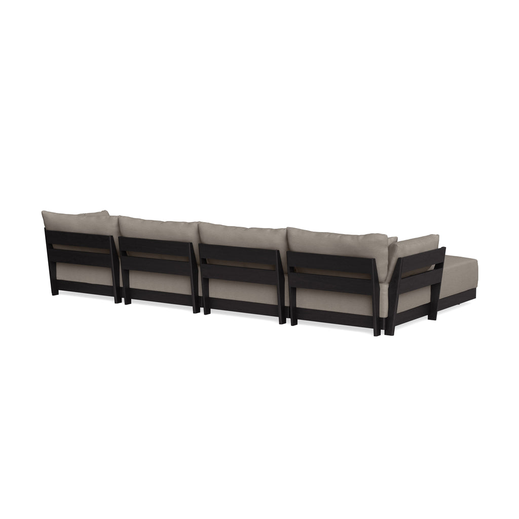 Modular Bondi Black 4-Seater U-Sectional in Cinder Gray | Classic Blend