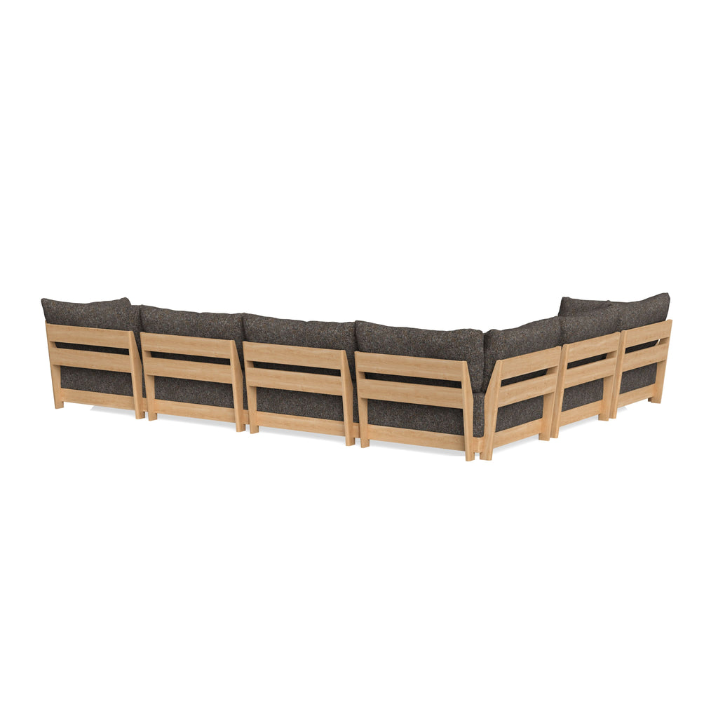 Modular Bondi Latte 6-Seater Corner Sectional + Ottoman in Eclipse | Classic Blend