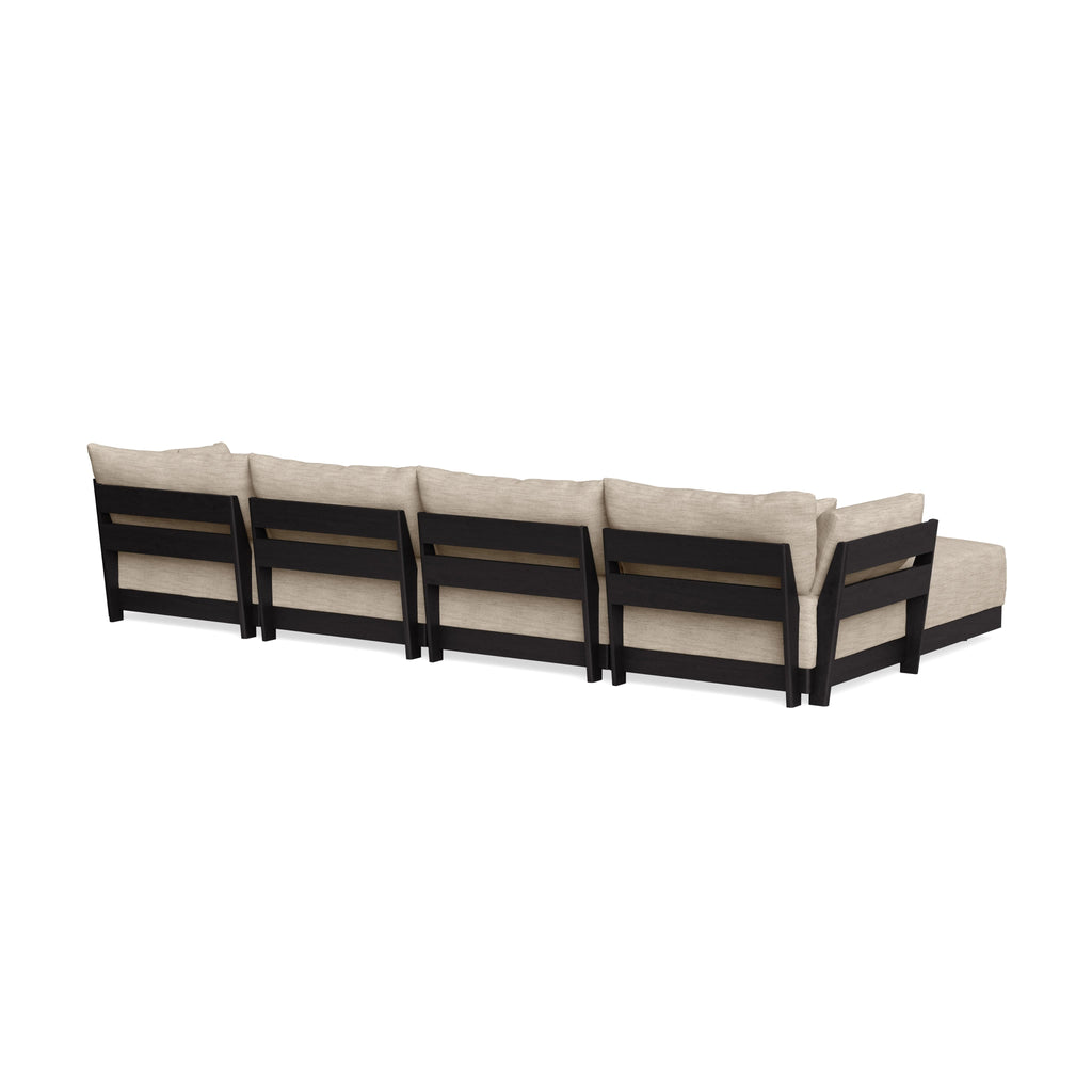 Modular Bondi Black 4-Seater U-Sectional in Wheat | Memory Foam Blend