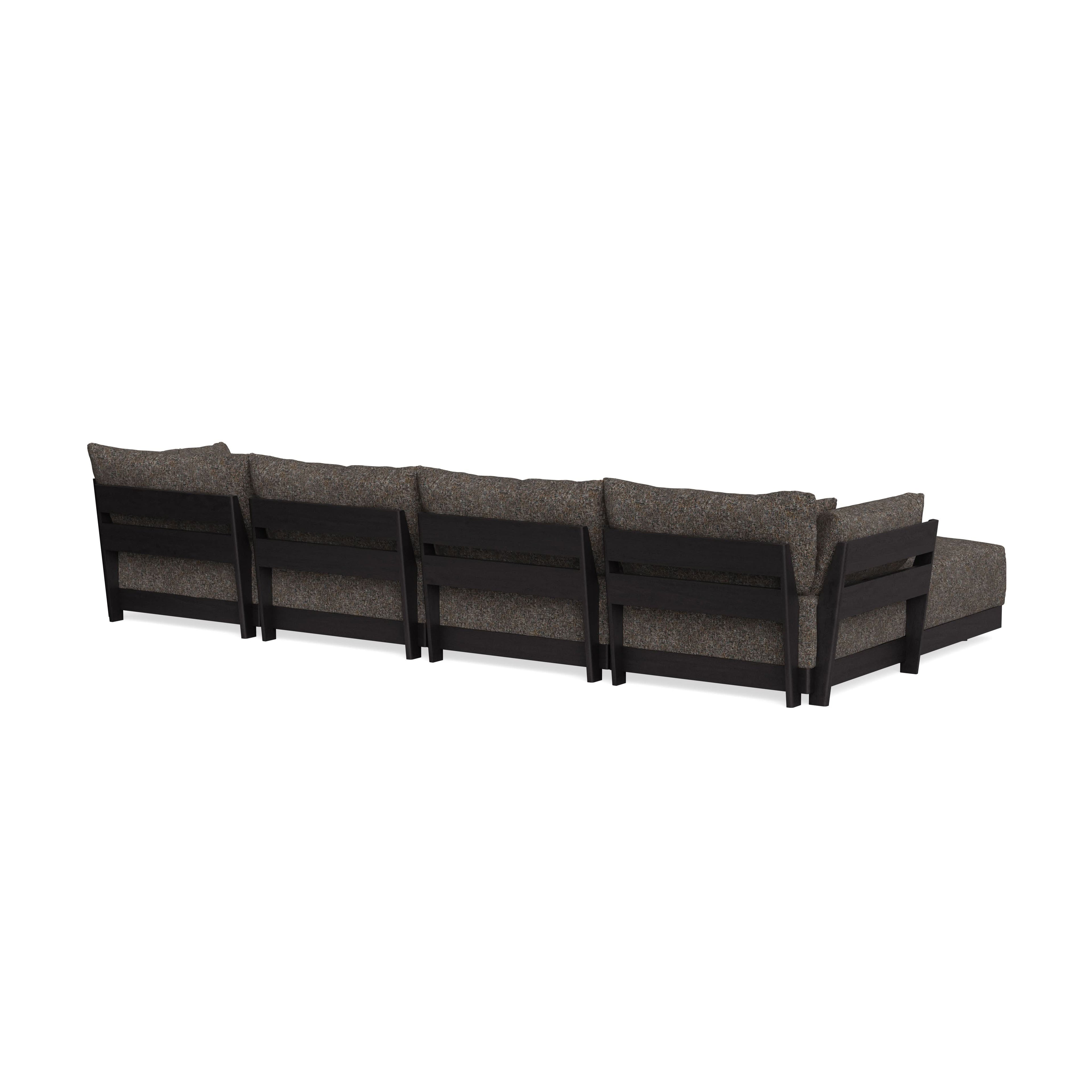 Modular Bondi Black 4-Seater U-Sectional in Eclipse | Memory Foam Blend
