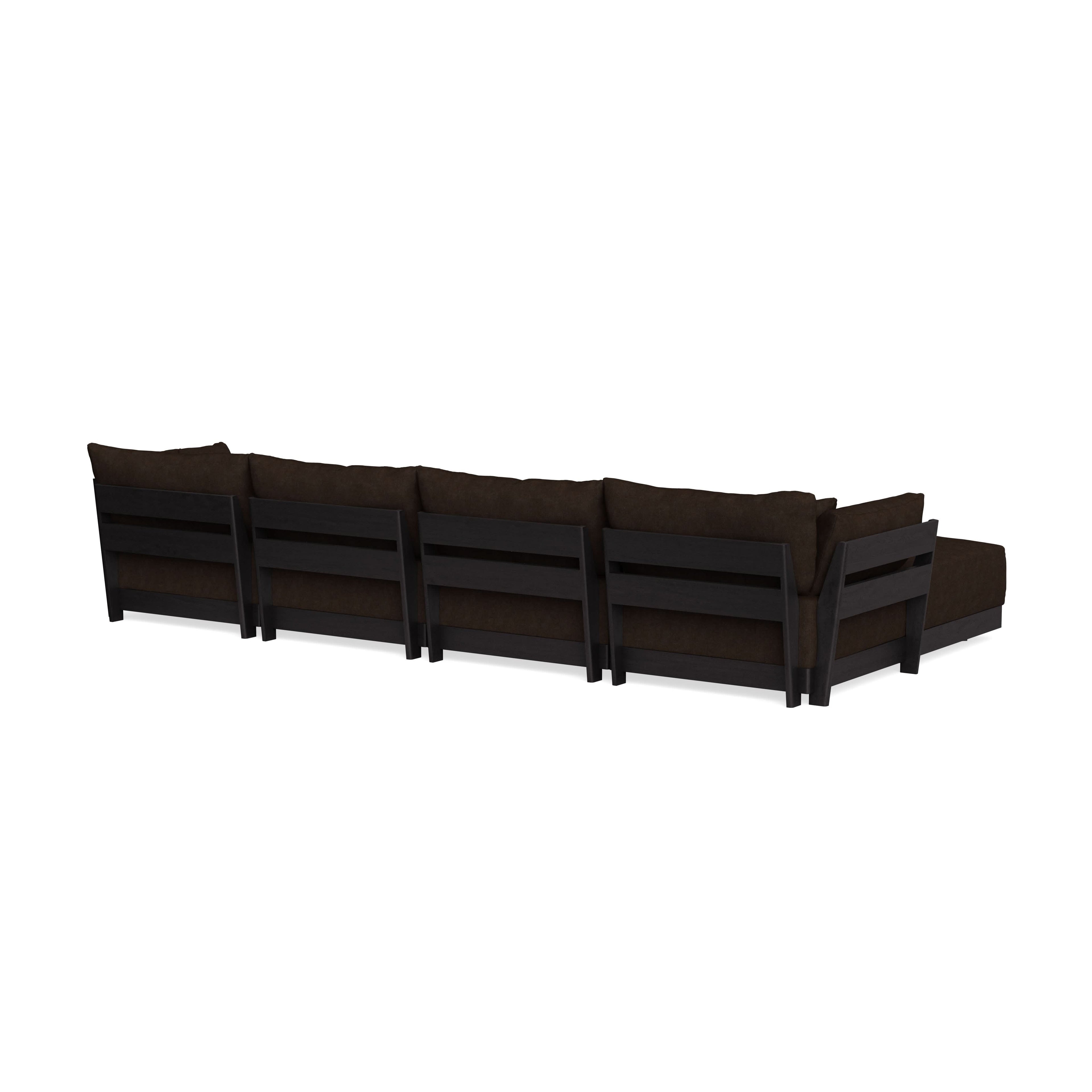 Modular Bondi Black 4-Seater Sectional in Espresso | Classic Blend
