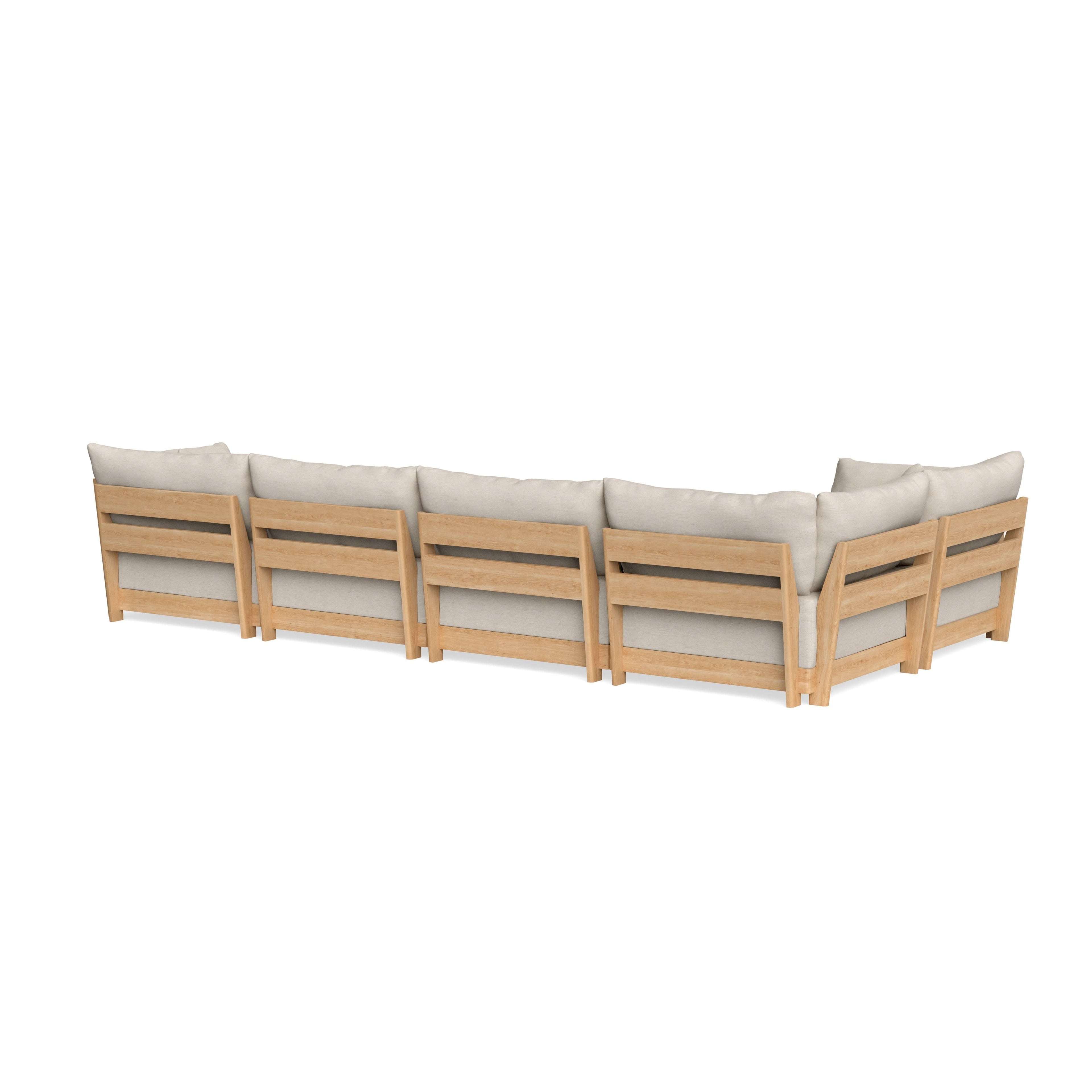Modular Bondi Latte 5-Seater L-Sectional in Seashell | Classic Blend