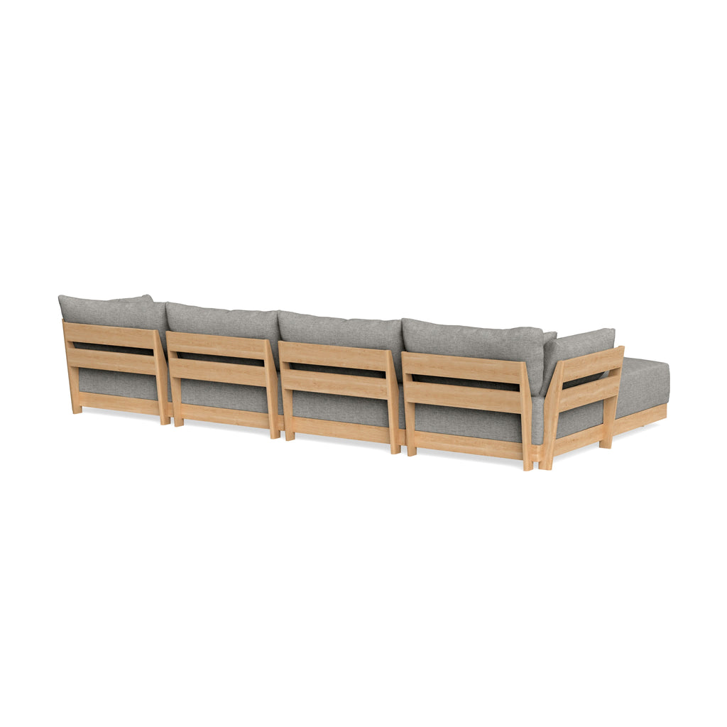 Modular Bondi Latte 4-Seater Sectional in Fog | Memory Foam Blend