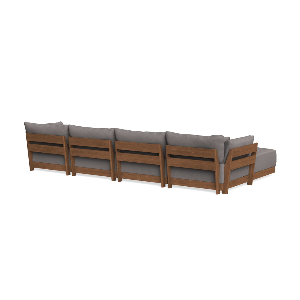 Modular Bondi Espresso 4-Seater Sectional in Cement | Memory Foam Blend