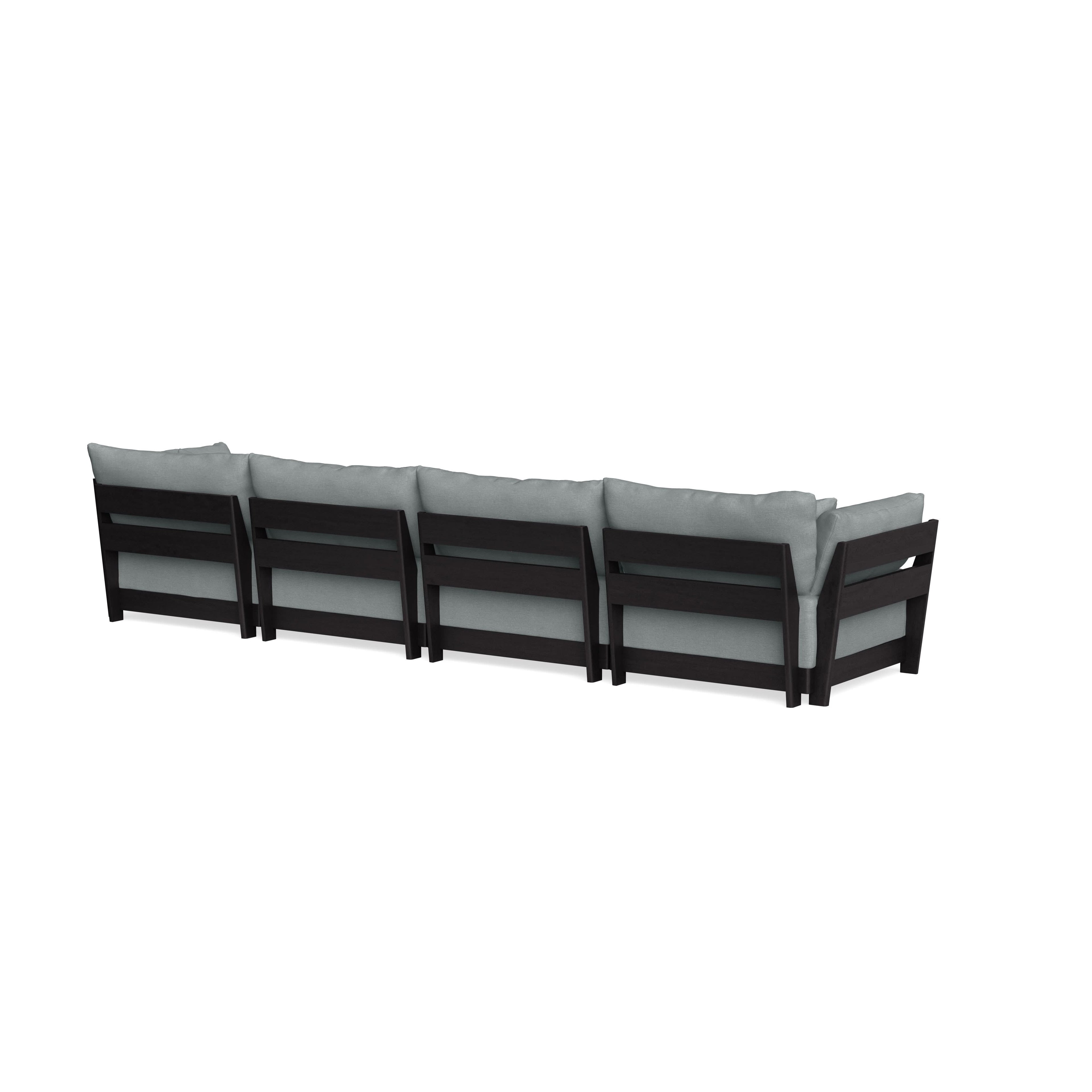 Modular Bondi Black 4-Seater Sofa in Light Steel | Classic Blend