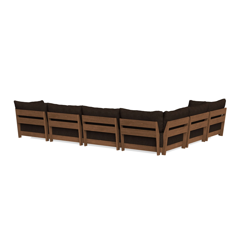 Modular Bondi Espresso 6-Seater Corner Sectional + Bench Ottoman in Espresso | Classic Blend