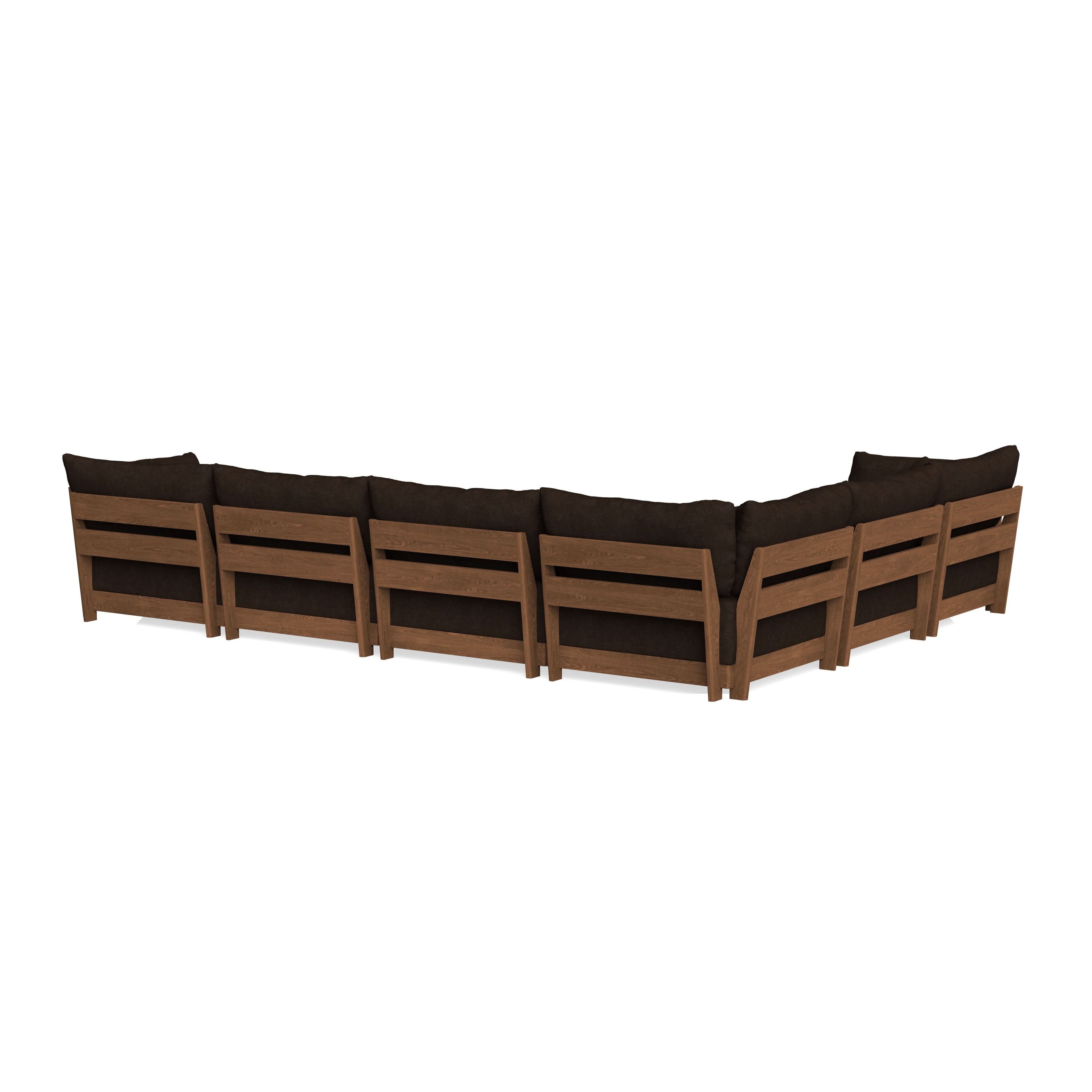 Modular Bondi Espresso 6-Seater Corner Sectional + Bench Ottoman in Espresso | Classic Blend