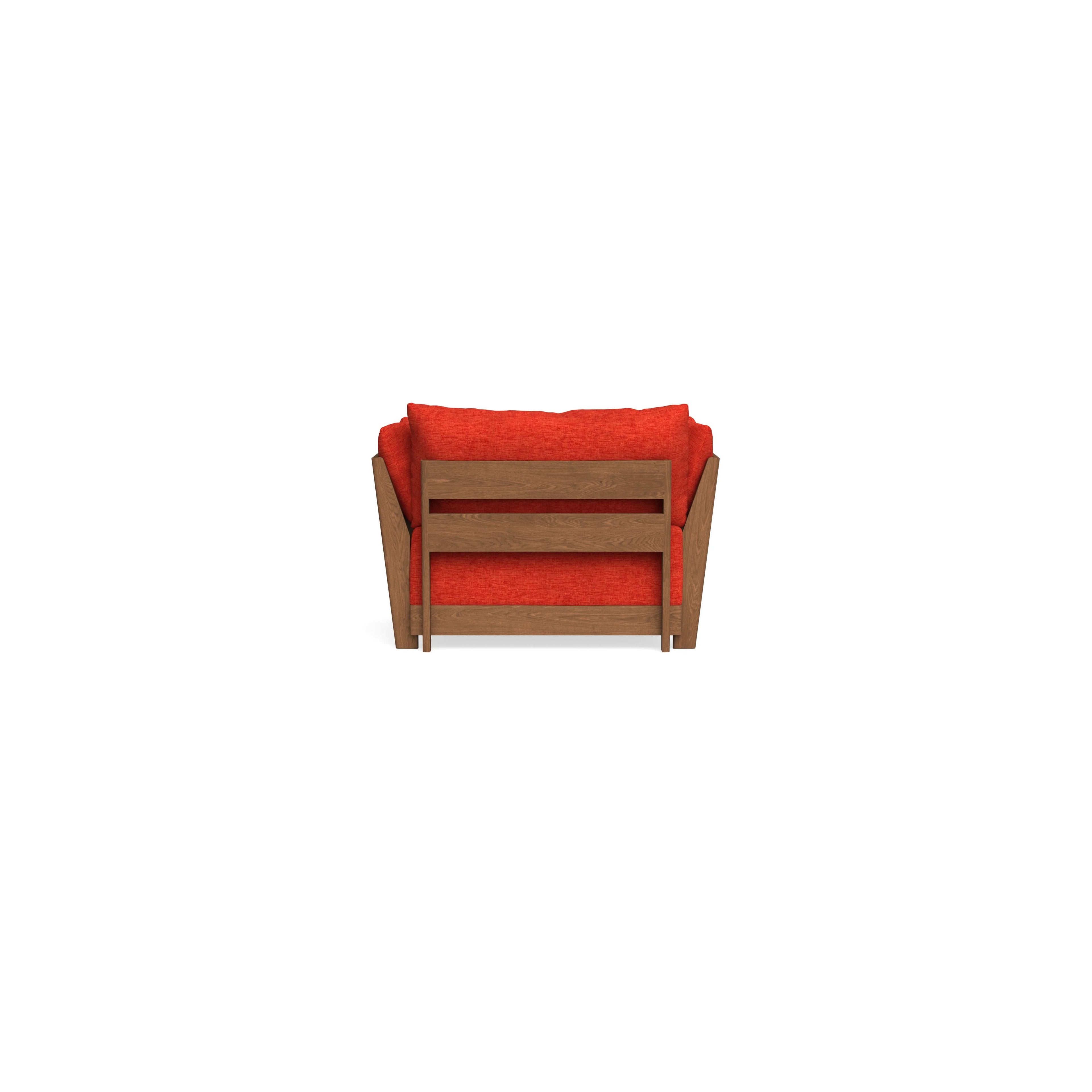 Modular Bondi Espresso Armchair + Ottoman in Poppy Orange | Classic Blend