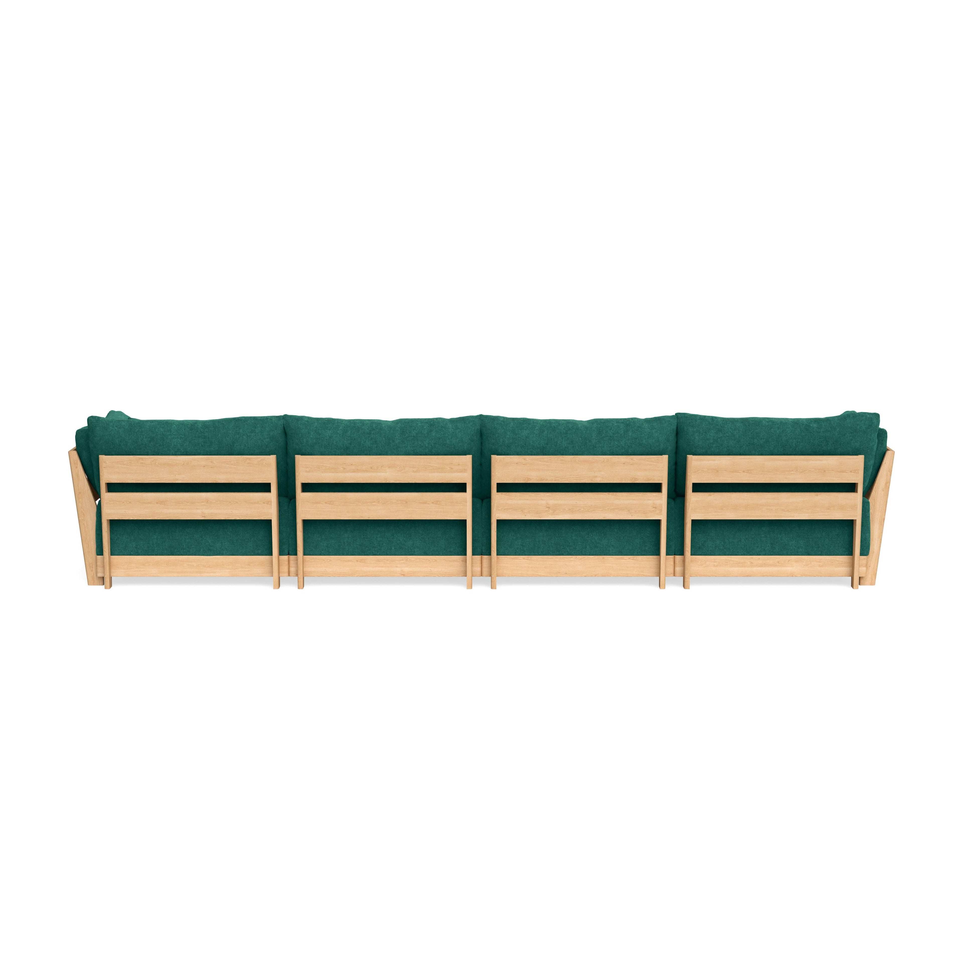 Modular Bondi Latte 4-Seater Sectional in Jade Green | Memory Foam Blend