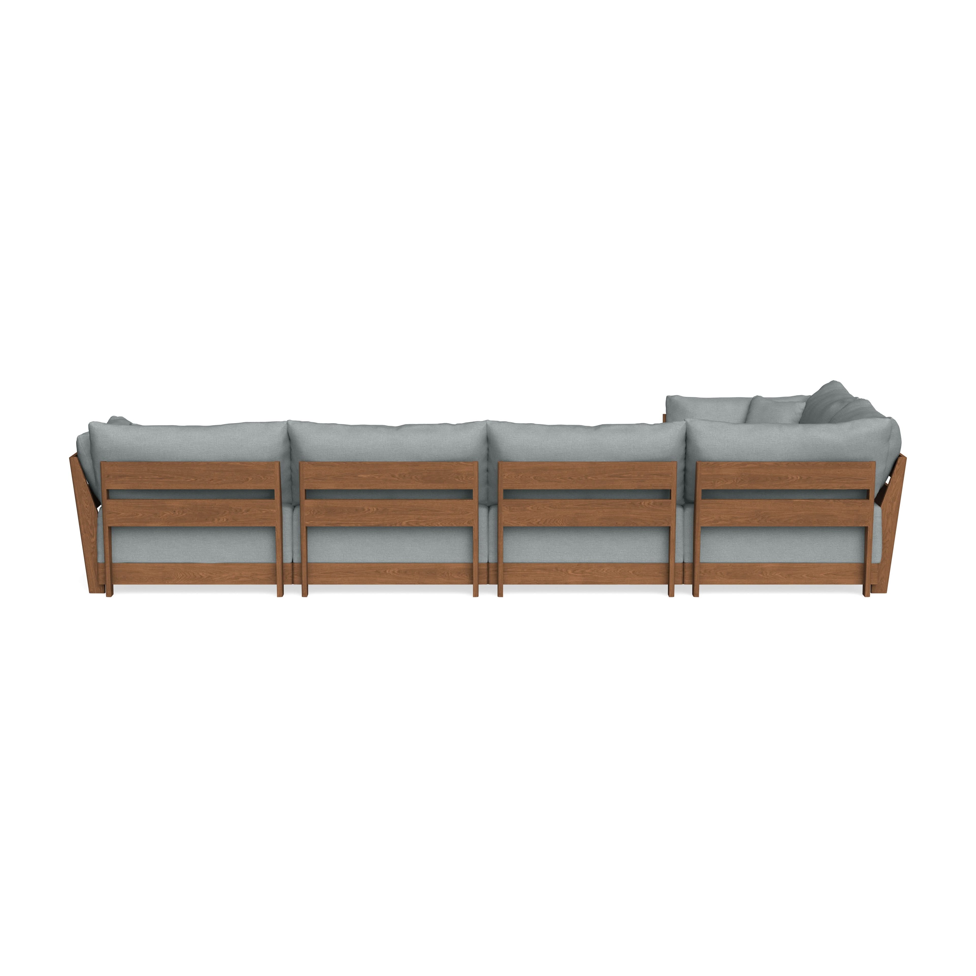 Modular Bondi Espresso 5-Seater L-Sectional in Light Steel | Classic Blend
