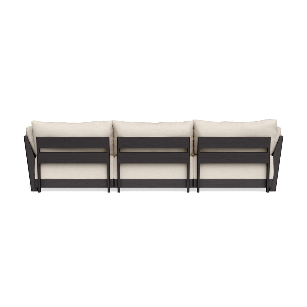 Modular Bondi Black 3-Seater Daybed Sofa Sectional in Seashell | Memory Foam Blend