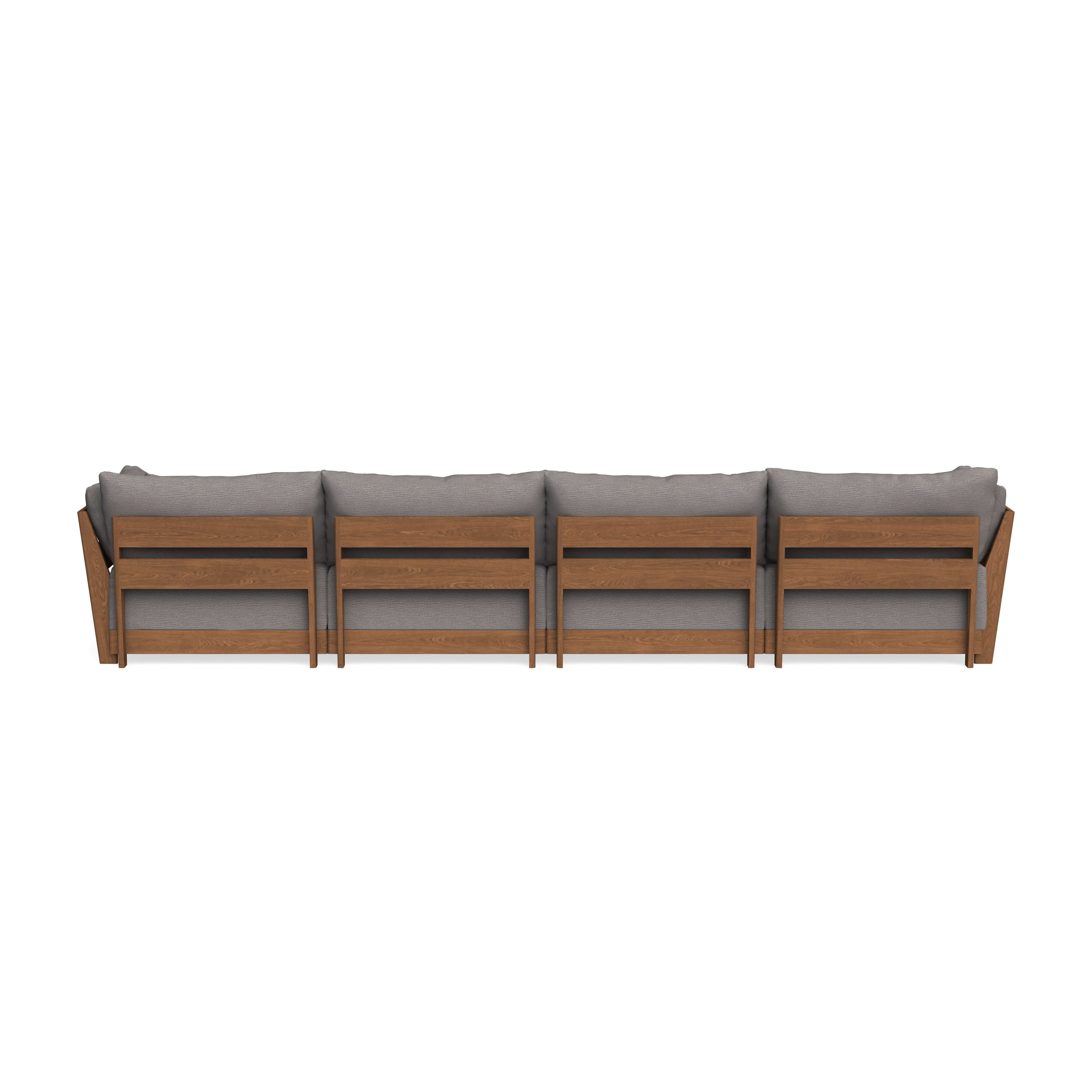 Modular Bondi Espresso 4-Seater Sectional in Cement | Memory Foam Blend