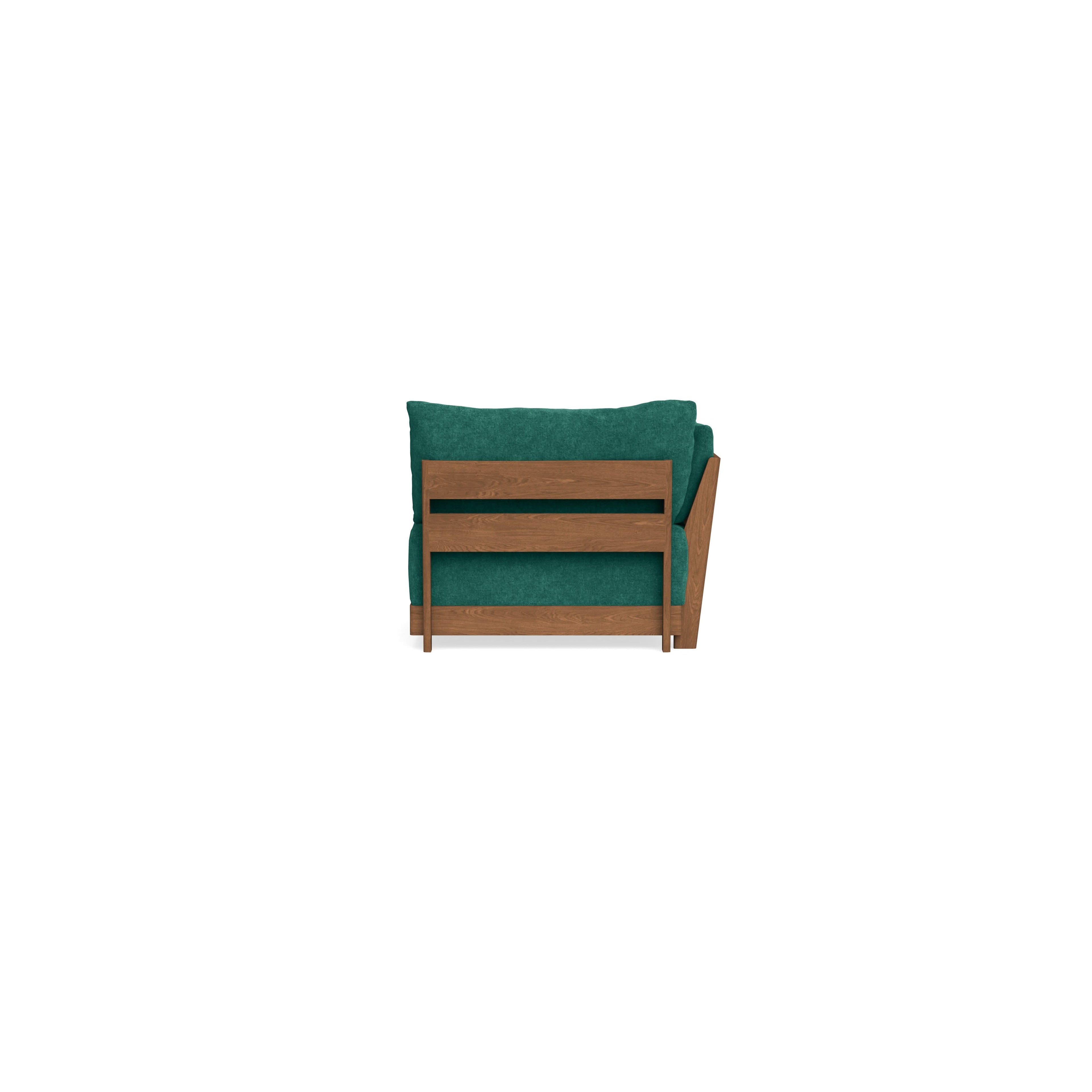 Modular Bondi Espresso End Chair in Jade Green | Memory Foam Blend