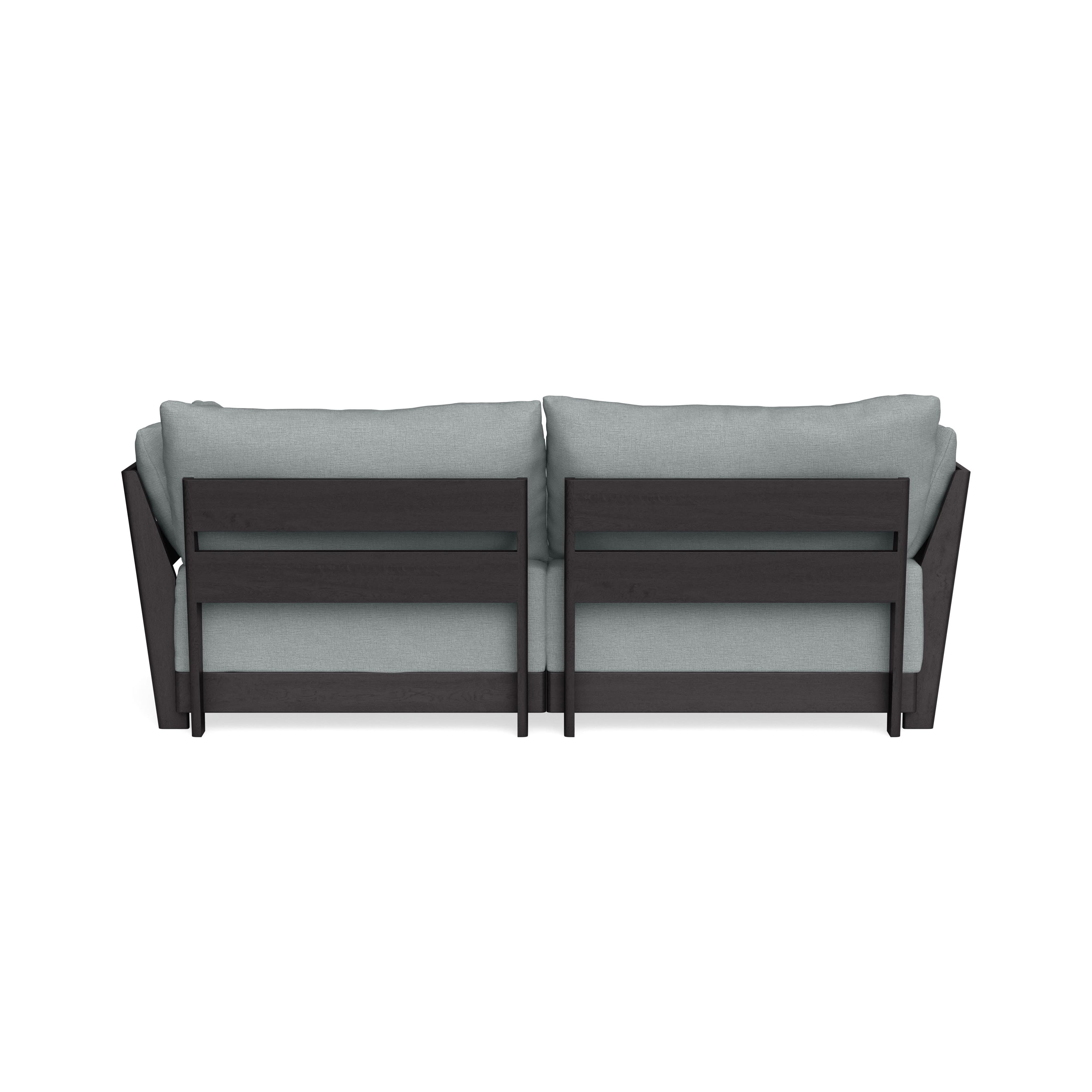 Modular Bondi Black 2-Seater Sectional in Light Steel | Classic Blend
