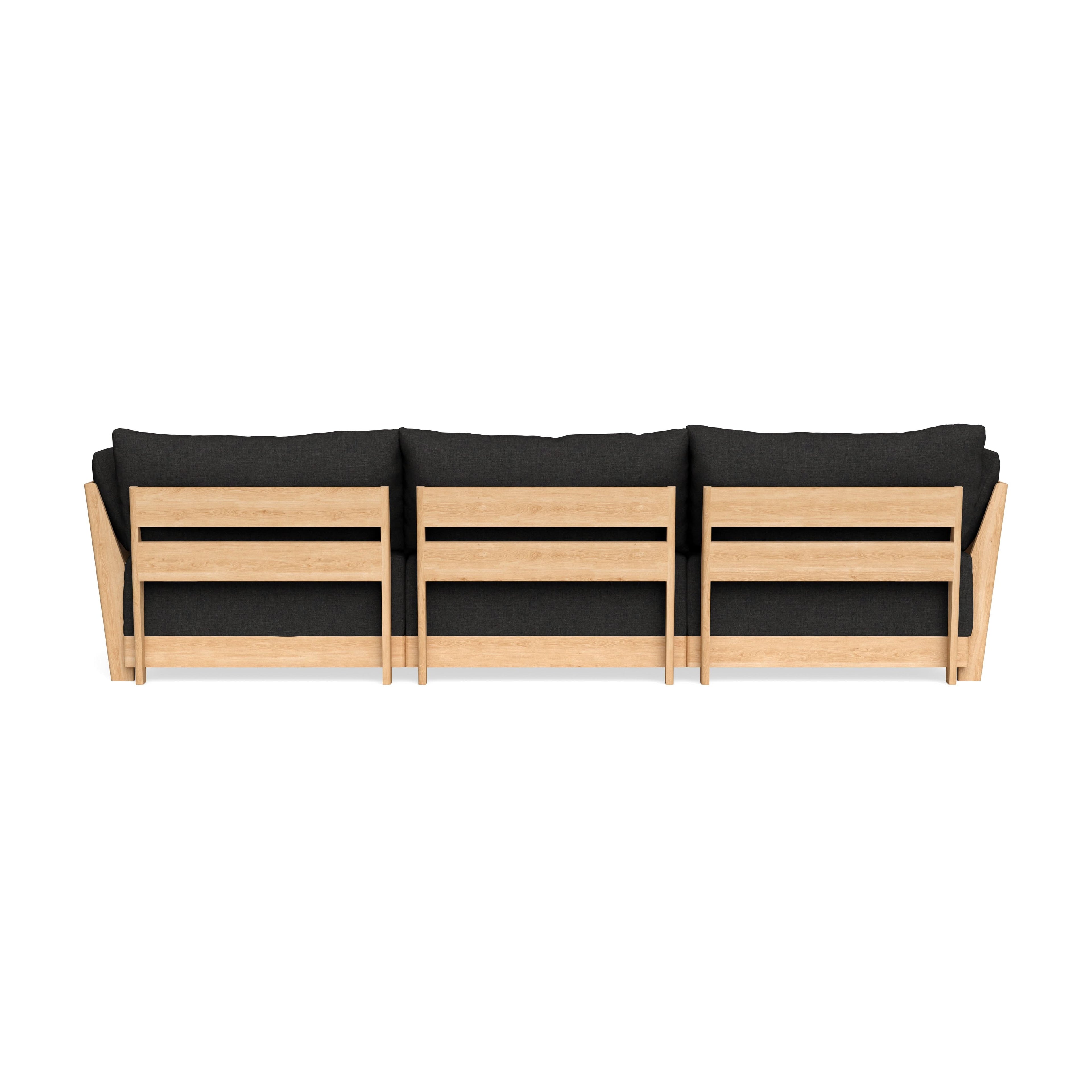 Modular Bondi Latte 3-Seater Daybed Sofa Sectional in Peppercorn | Classic Blend