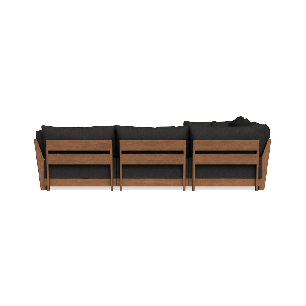 Modular Bondi Espresso 5-Seater Corner Sectional in Peppercorn | Memory Foam Blend