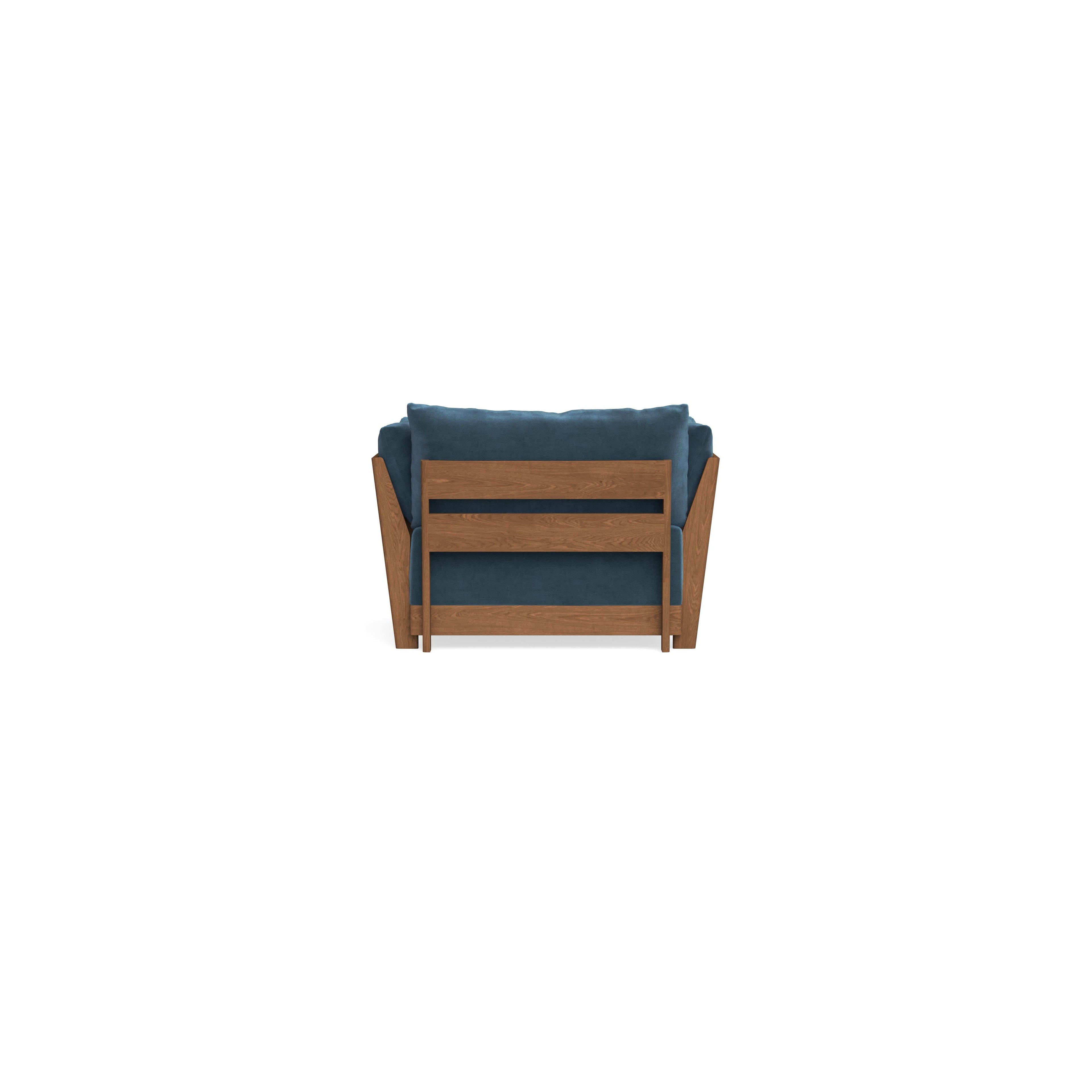 Modular Bondi Espresso Armchair + Ottoman in Oxford Blue | Classic Blend