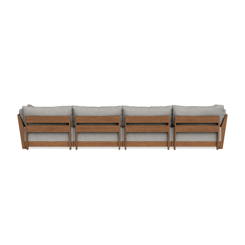 Modular Bondi Espresso 4-Seater Sectional in Fog | Memory Foam Blend