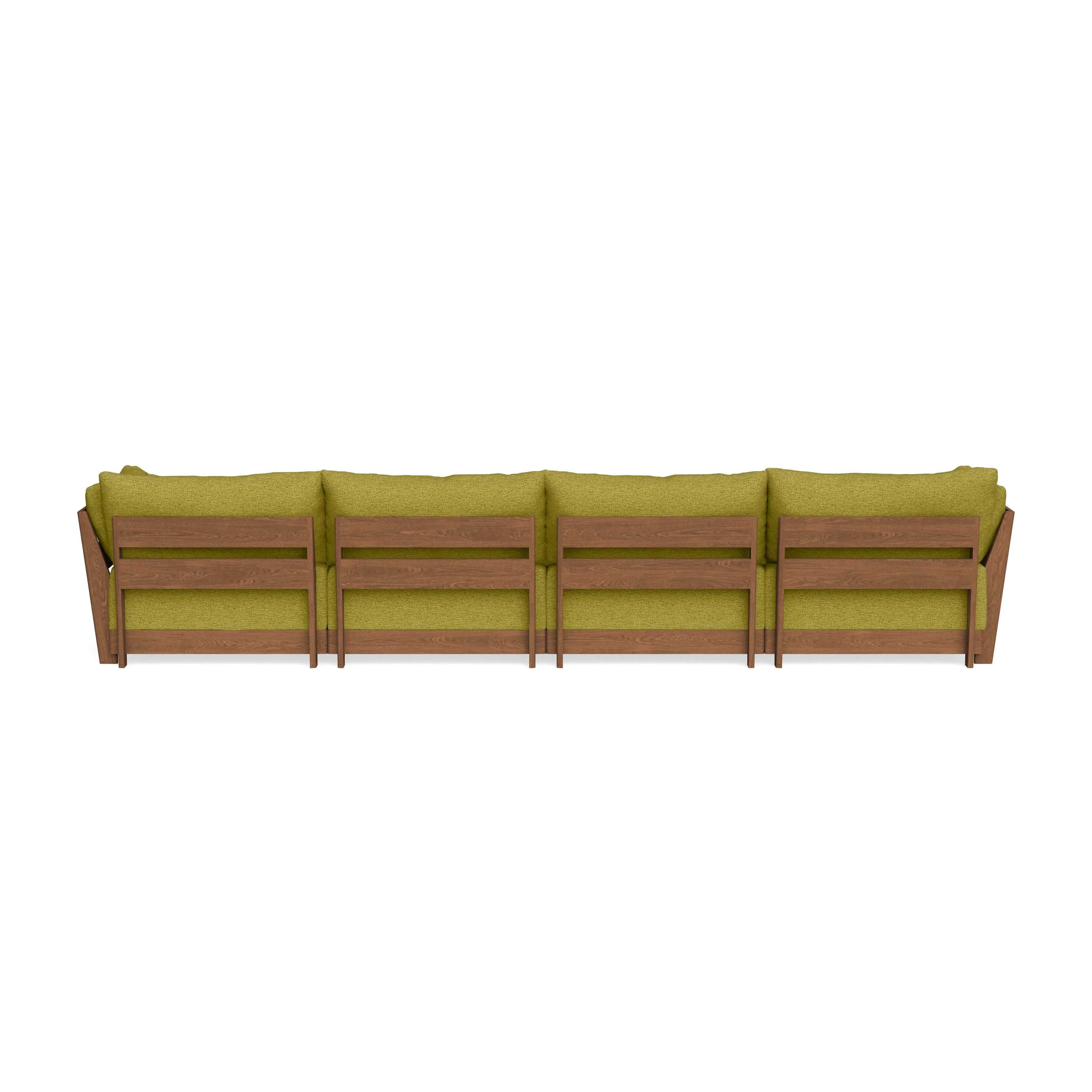 Modular Bondi Espresso 4-Seater U-Sectional in Avocado | Memory Foam Blend