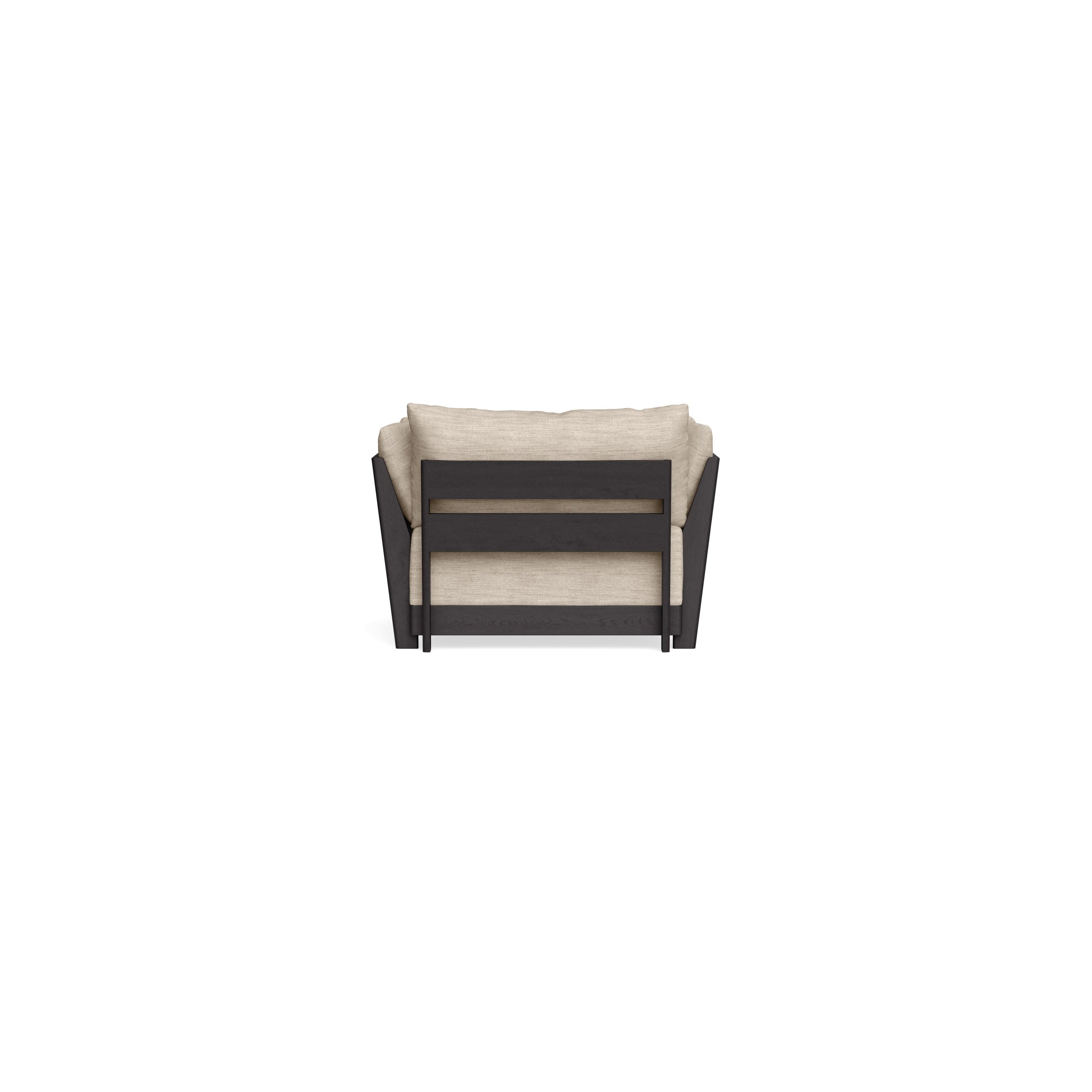 Modular Bondi Black Armchair + Ottoman in Wheat | Classic Blend