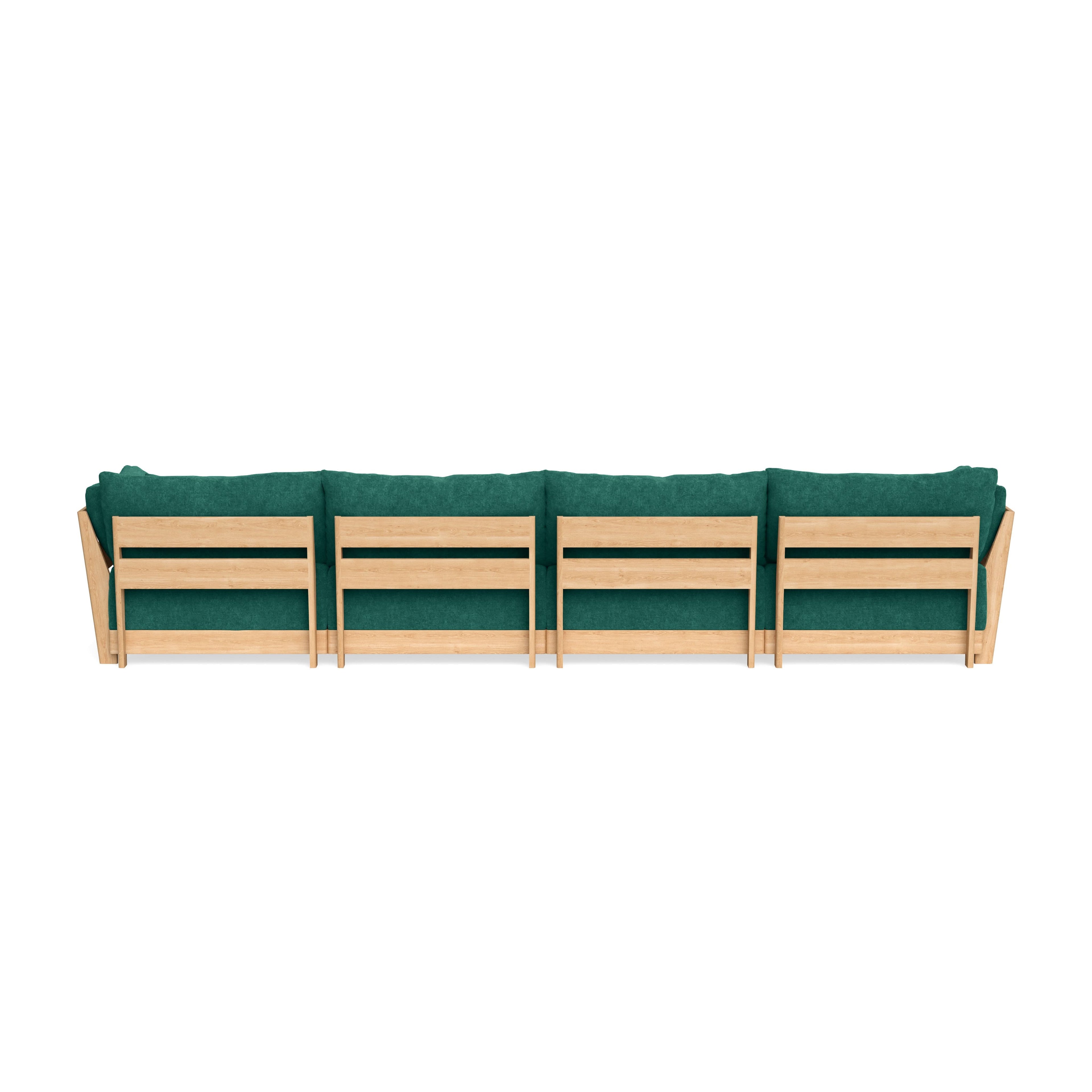 Modular Bondi Latte 4-Seater U-Sectional in Jade Green | Memory Foam Blend