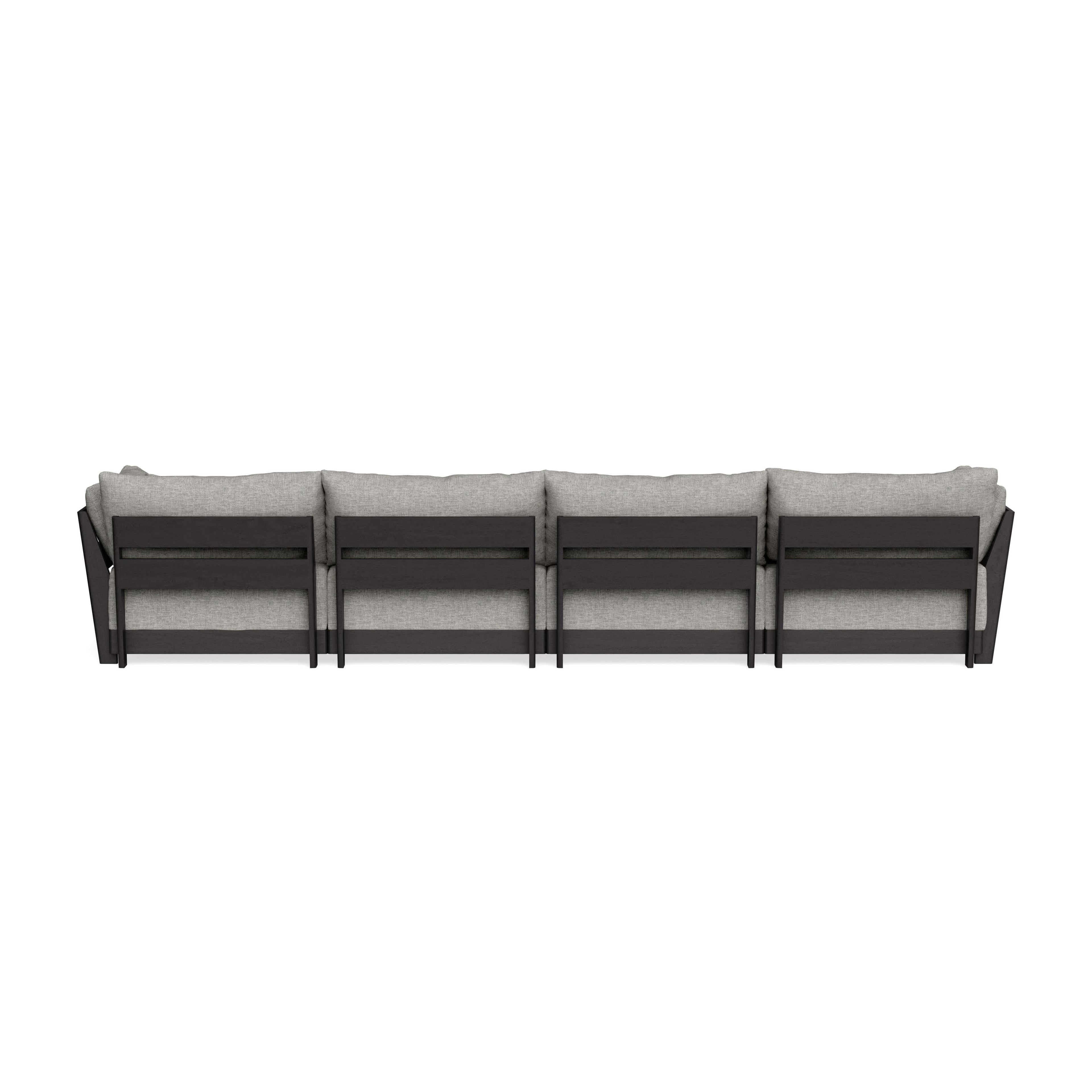 Modular Bondi Black 4-Seater Sofa in Fog | Classic Blend