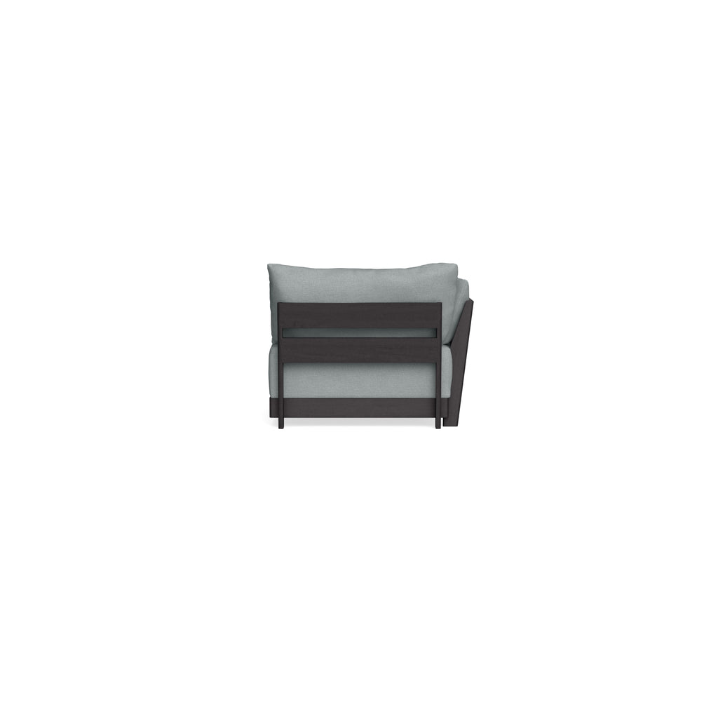 Modular Bondi Black End Chair in Light Steel | Memory Foam Blend