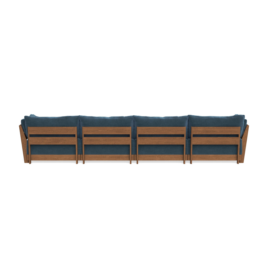 Modular Bondi Espresso 4-Seater Sofa in Oxford Blue | Classic Blend