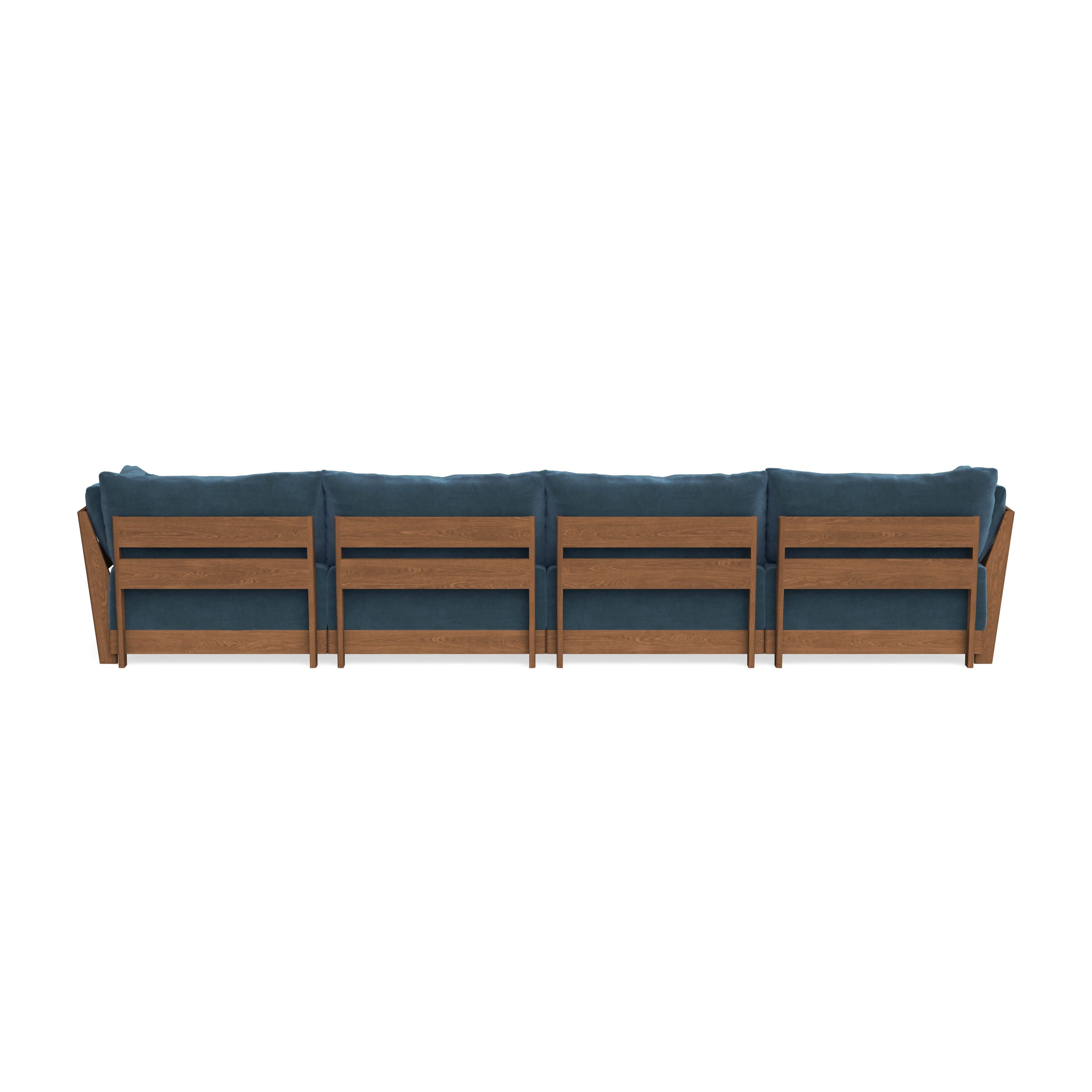 Modular Bondi Espresso 4-Seater Sofa in Oxford Blue | Classic Blend