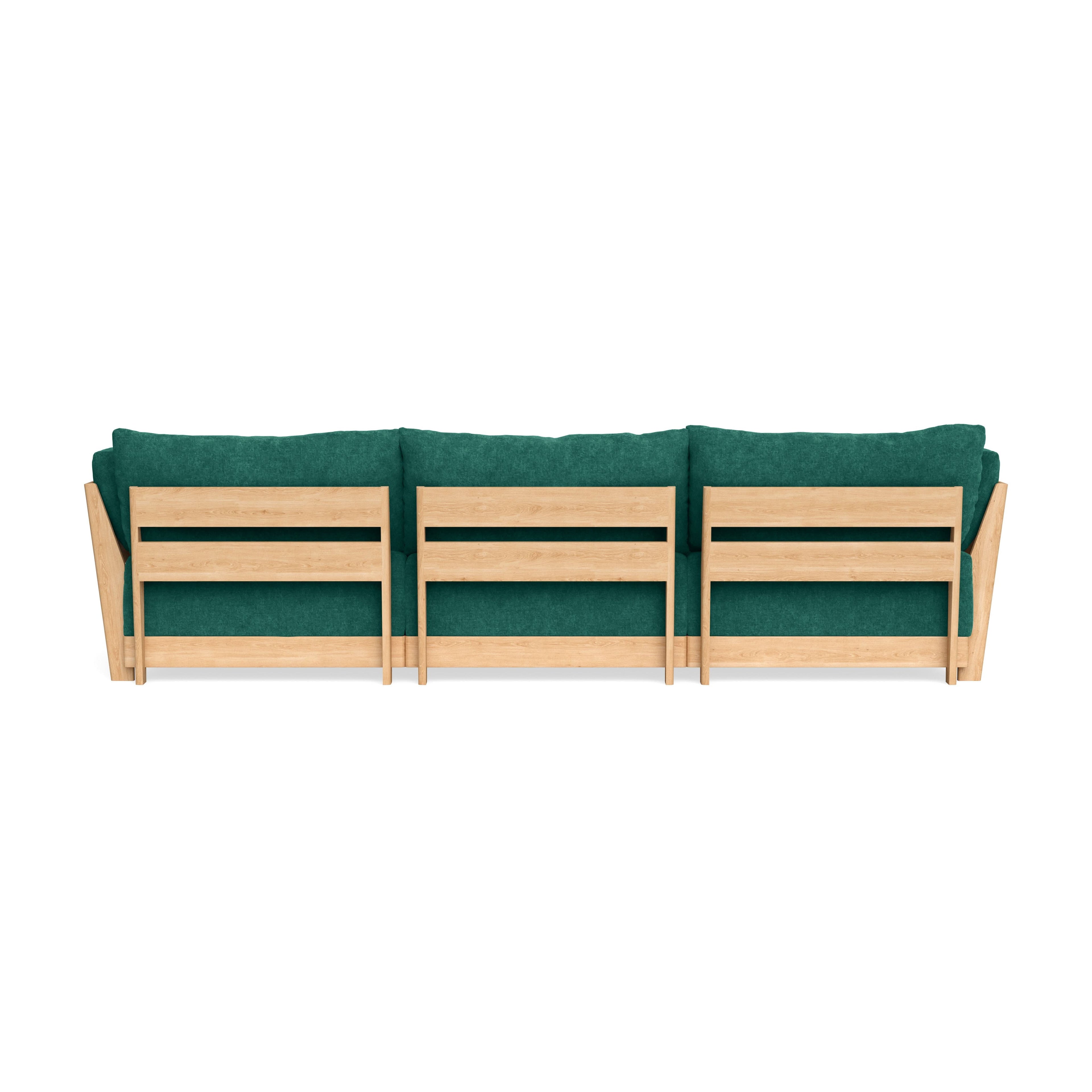 Modular Bondi Latte 3-Seater U-Sectional in Jade Green | Memory Foam Blend