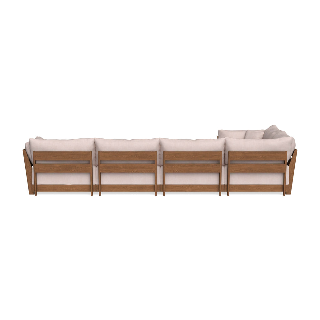 Modular Bondi Espresso 5-Seater L-Sectional in Blush | Memory Foam Blend