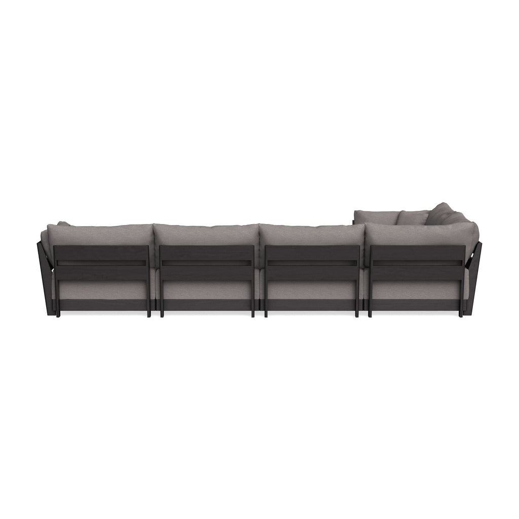 Modular Bondi Black 5-Seater L-Sectional in Cement | Memory Foam Blend