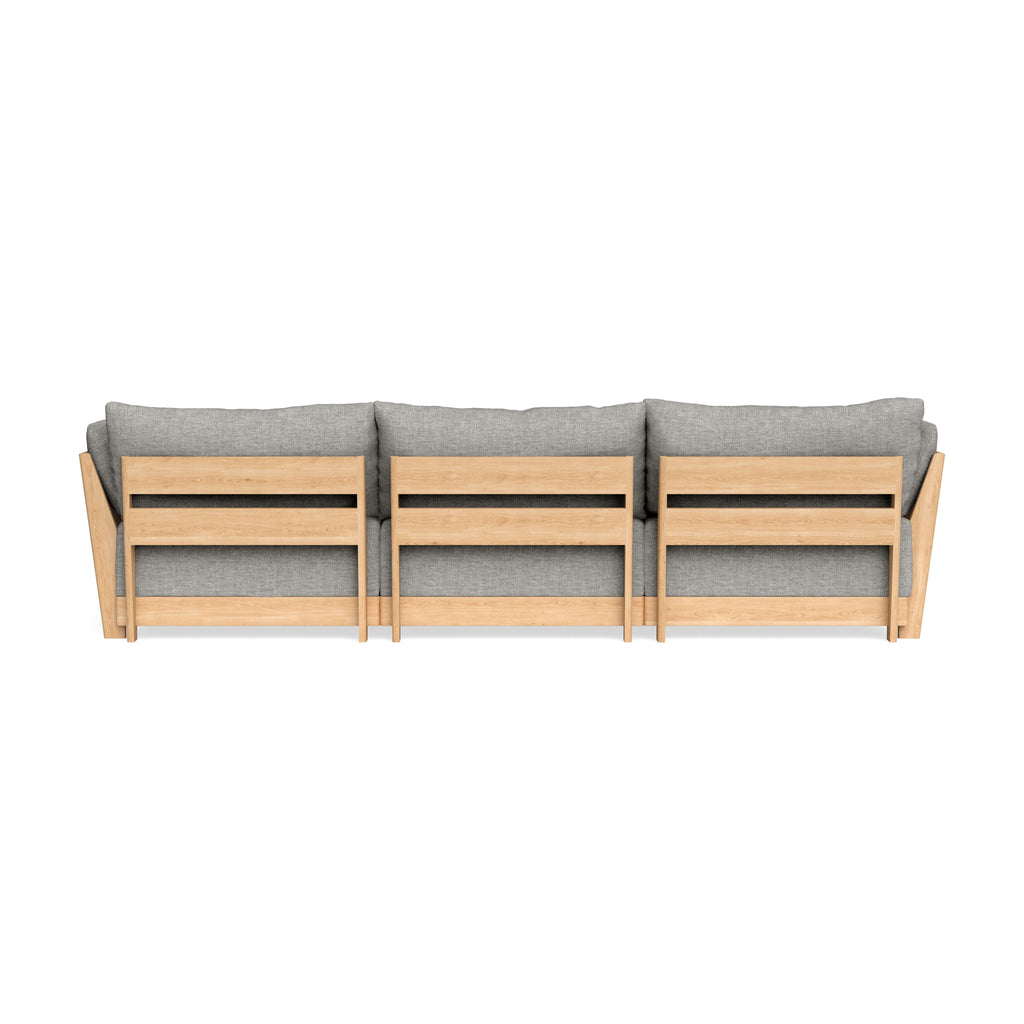 Modular Bondi Latte 3-Seater Daybed Sofa Sectional in Fog | Memory Foam Blend