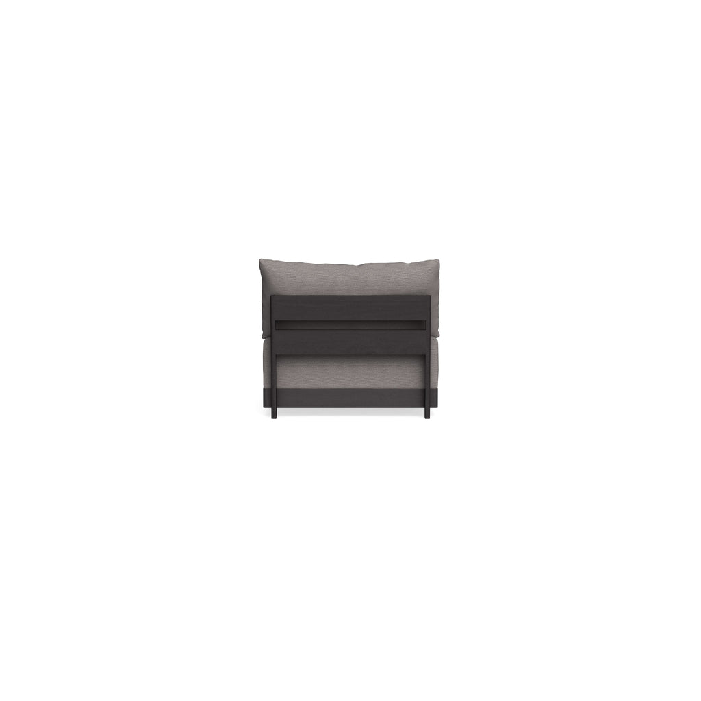 Modular Bondi Black Armless Chair in Cement | Memory Foam Blend
