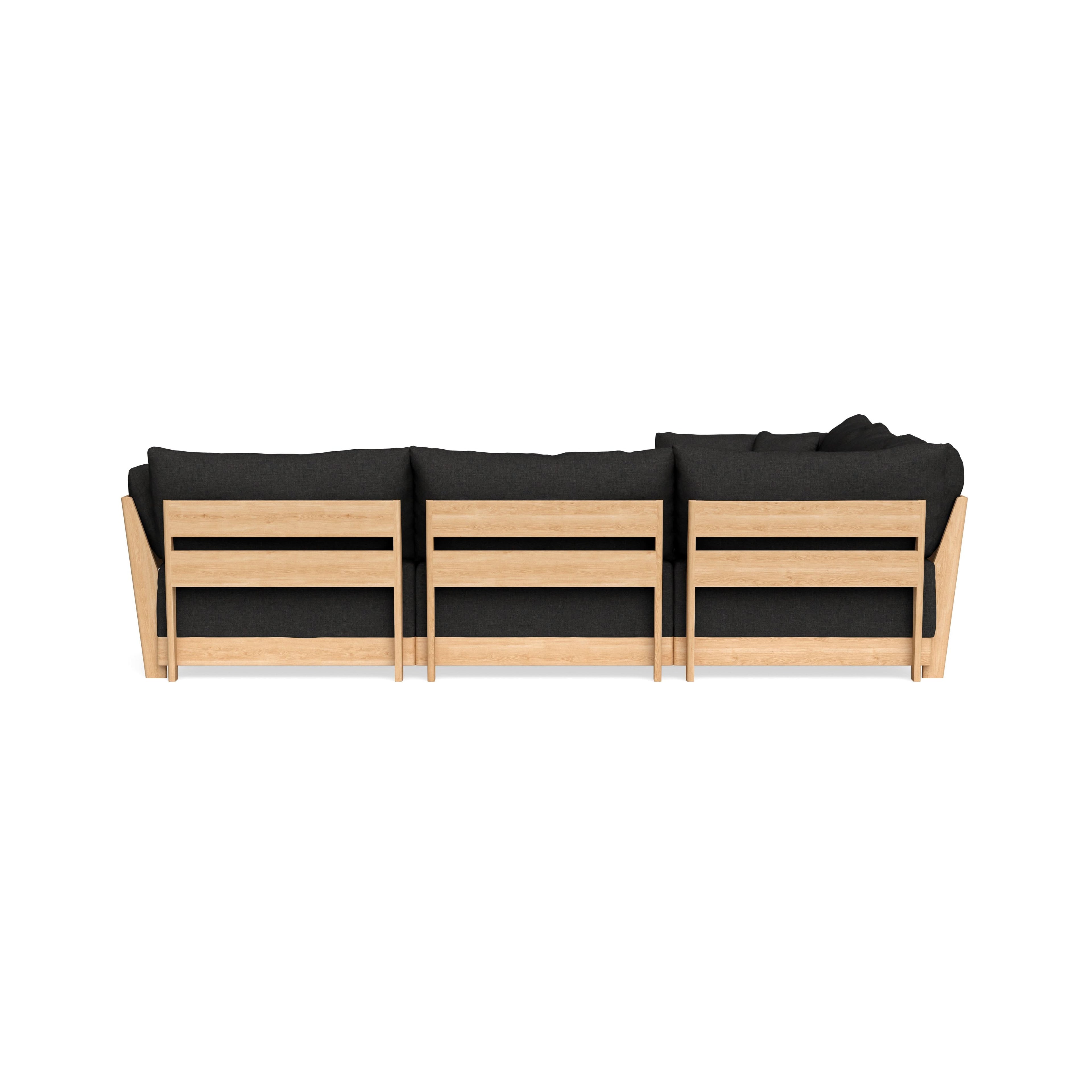 Modular Bondi Latte 5-Seater Corner Sectional in Peppercorn | Classic Blend