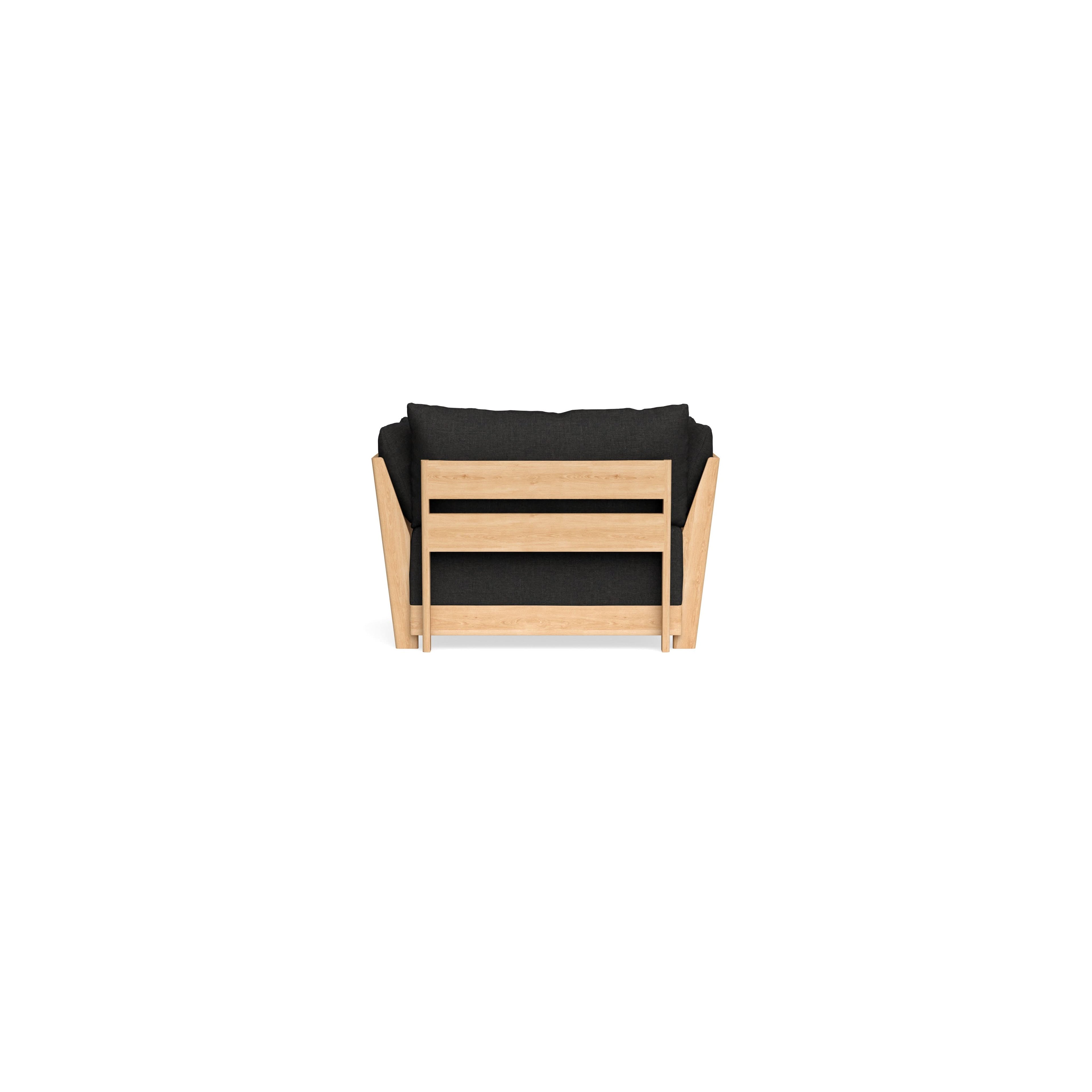Modular Bondi Latte Armchair + Ottoman in Peppercorn | Memory Foam Blend