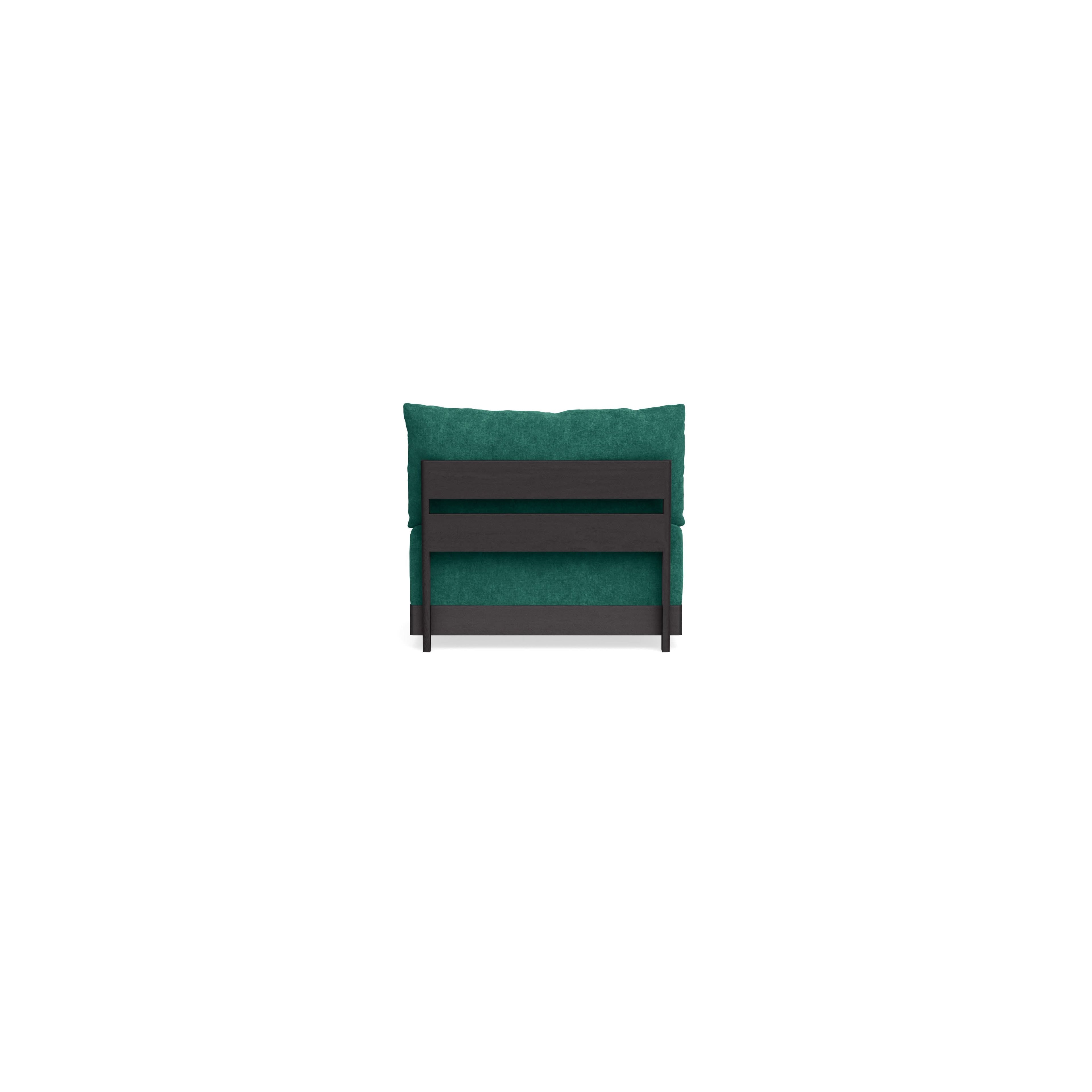Modular Bondi Black Armless Chair in Jade Green | Memory Foam Blend
