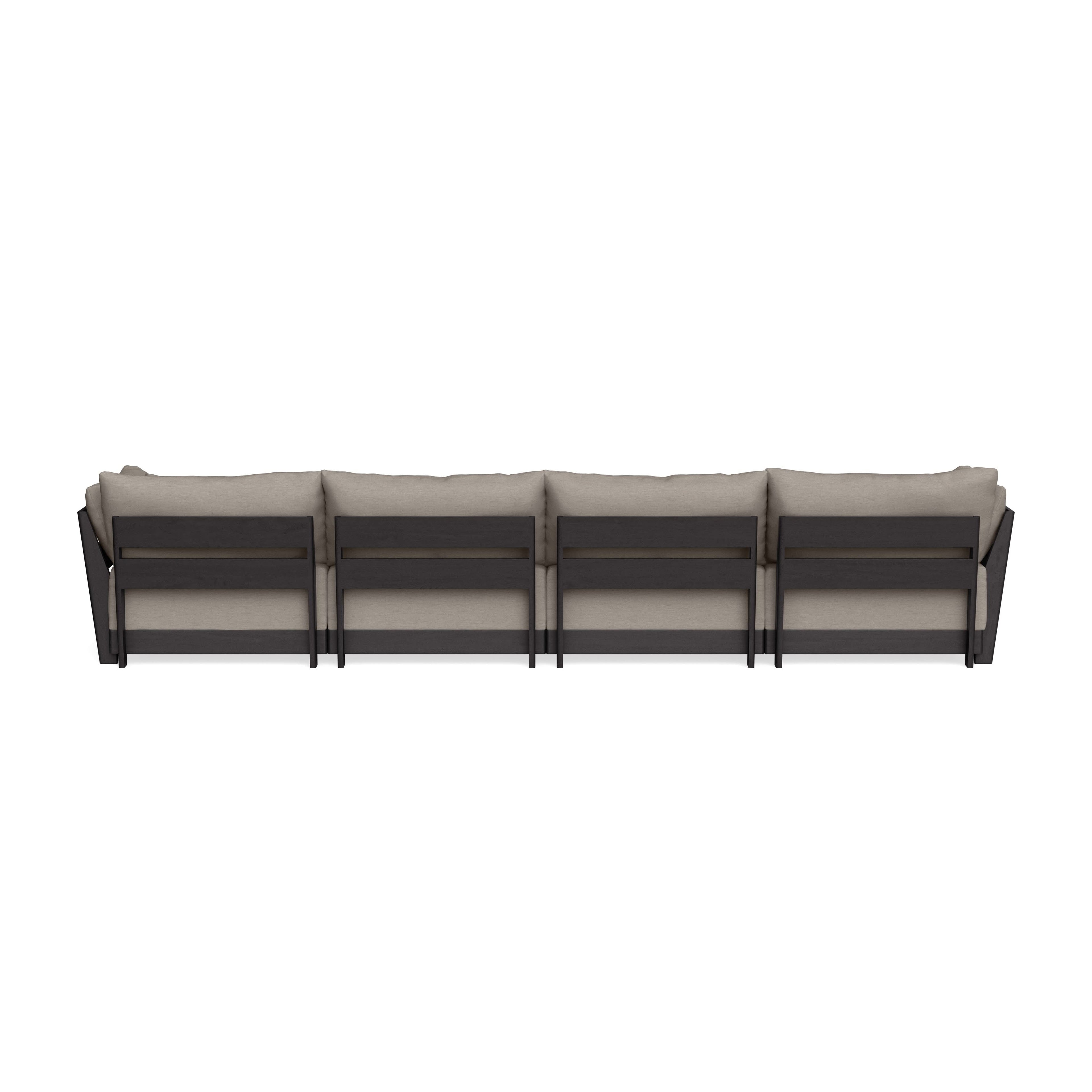 Modular Bondi Black 4-Seater U-Sectional in Cinder Gray | Memory Foam Blend
