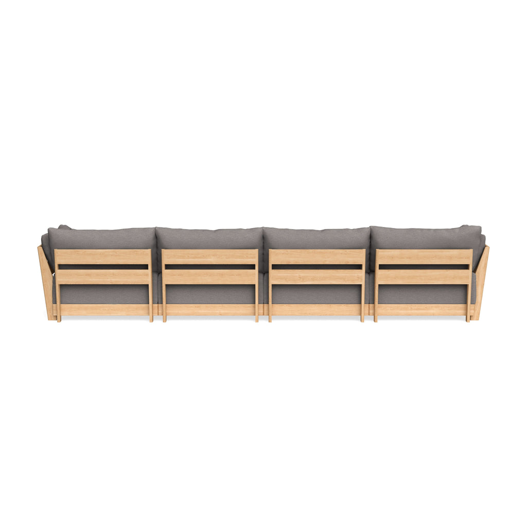 Modular Bondi Latte 4-Seater U-Sectional in Cement | Classic Blend