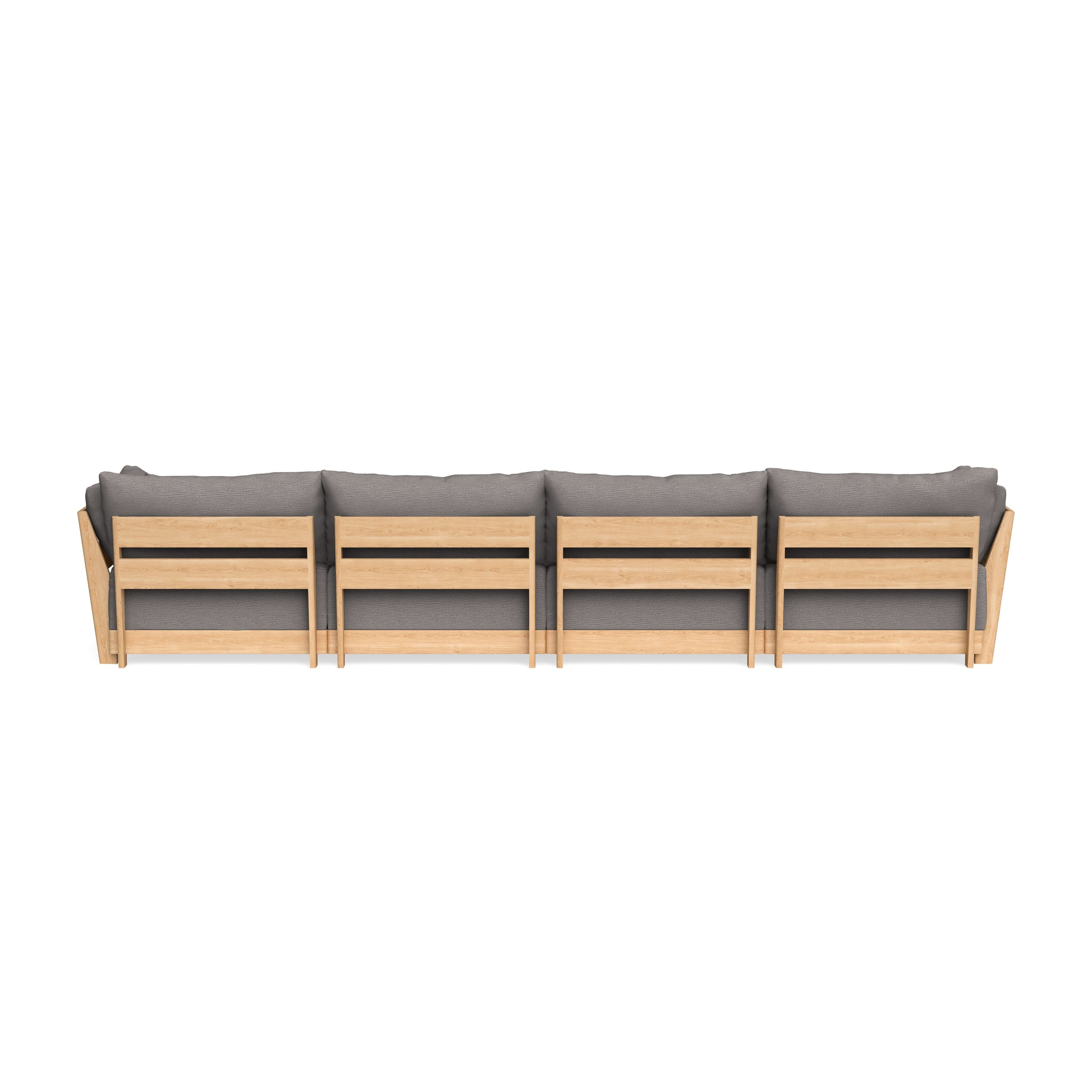 Modular Bondi Latte 4-Seater U-Sectional in Cement | Classic Blend