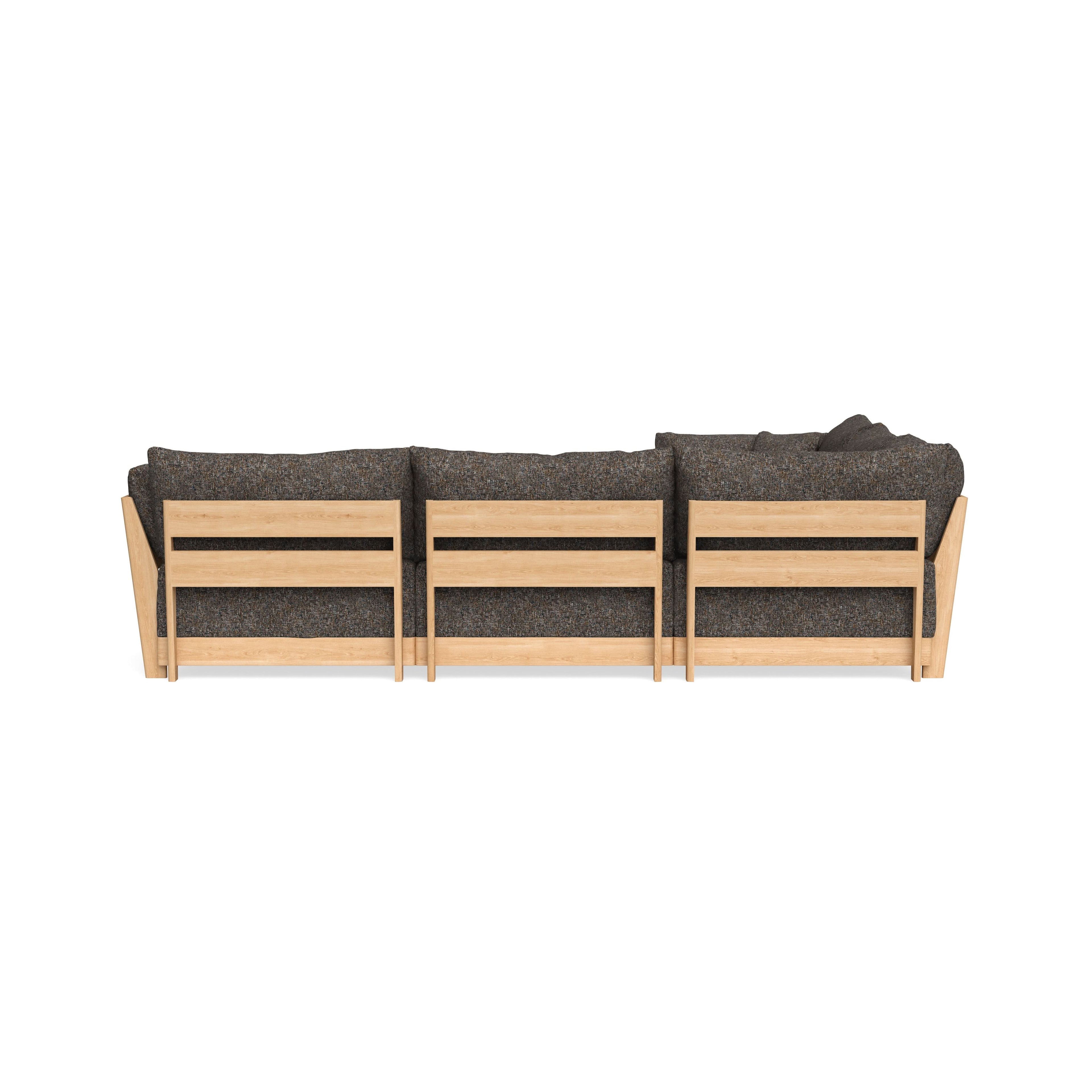 Modular Bondi Latte 5-Seater Corner Sectional + Ottoman in Eclipse | Memory Foam Blend