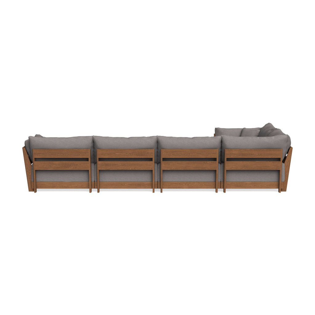 Modular Bondi Espresso 5-Seater L-Sectional in Cement | Classic Blend