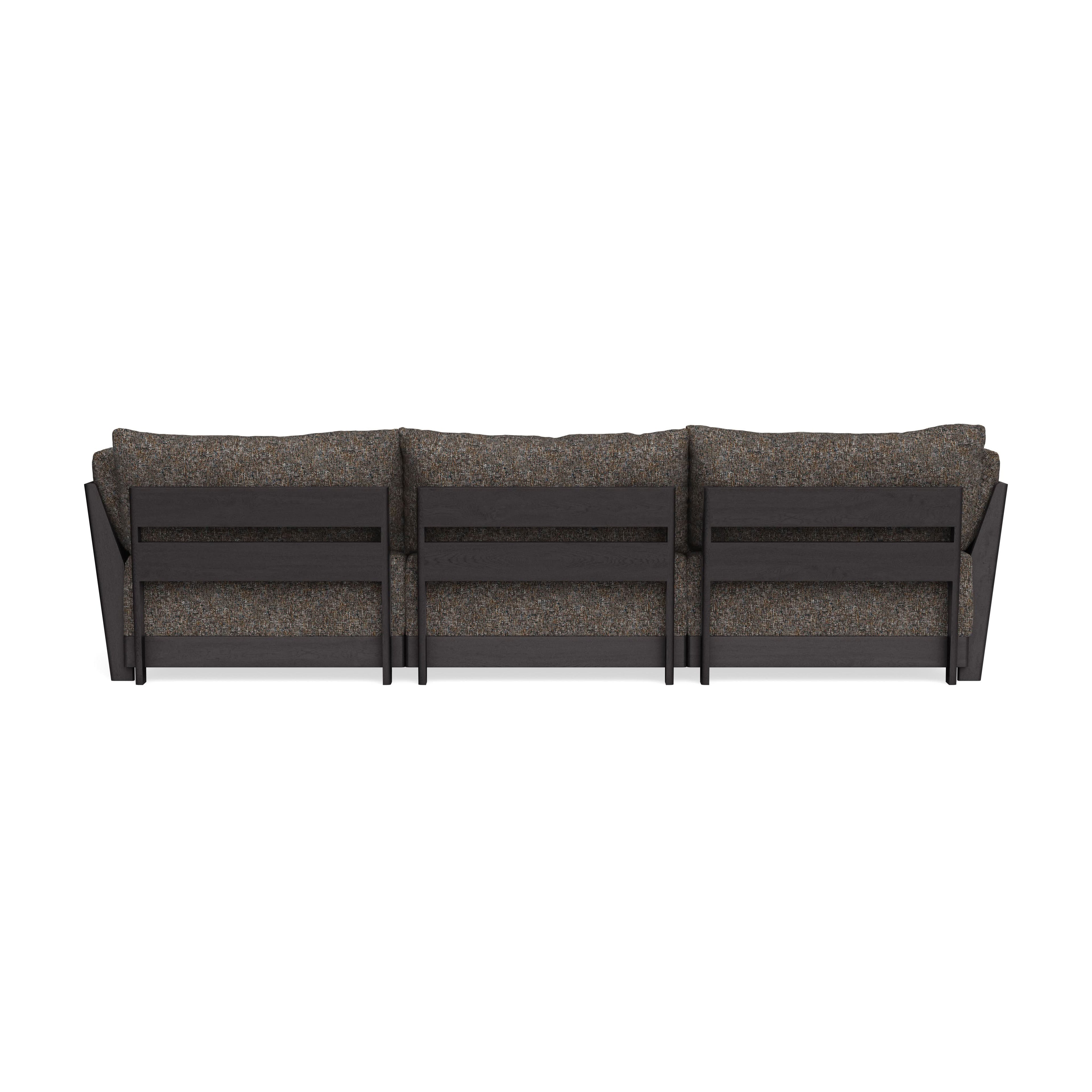 Modular Bondi Black 3-Seater Daybed Sofa Sectional in Eclipse | Memory Foam Blend