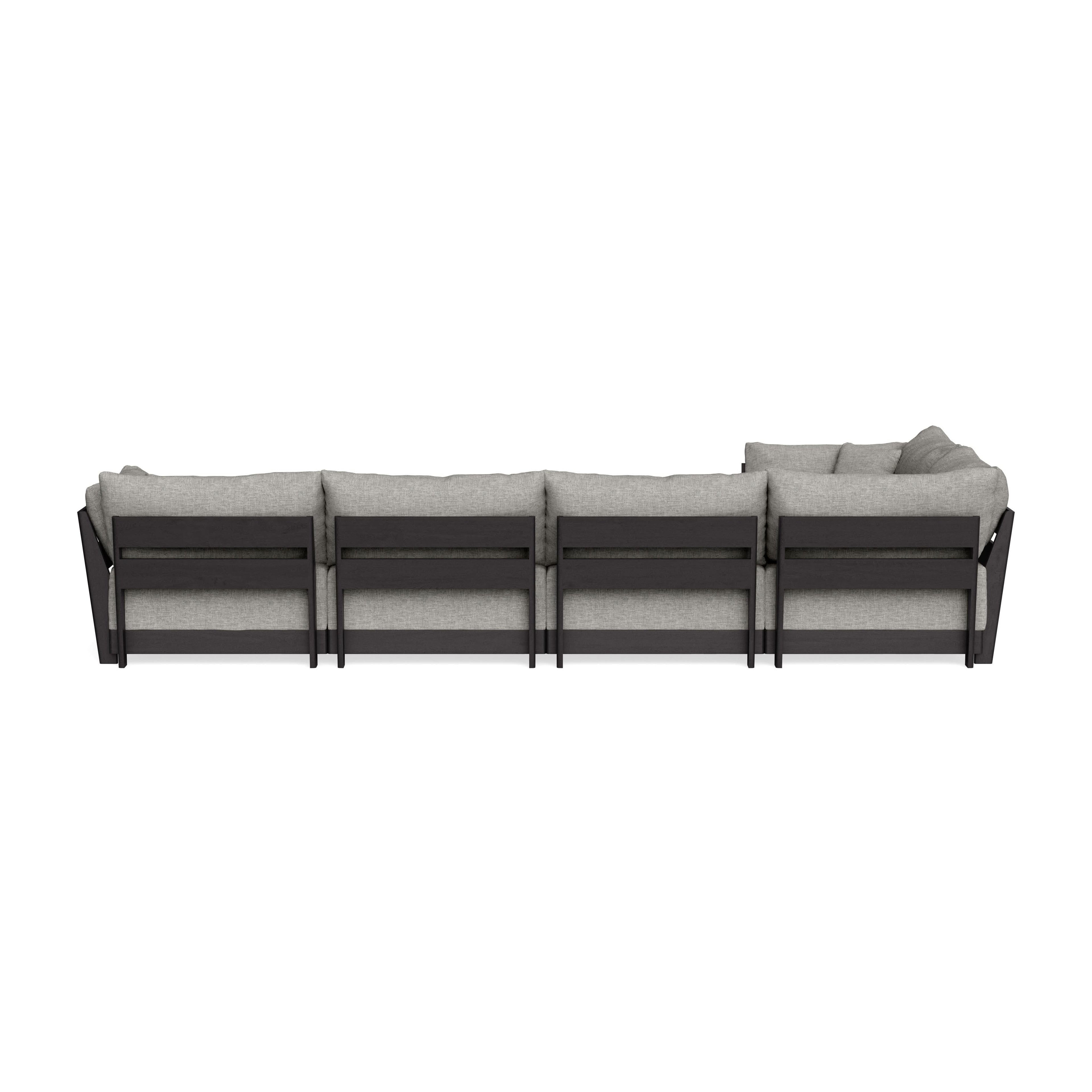 Modular Bondi Black 5-Seater L-Sectional in Fog | Classic Blend